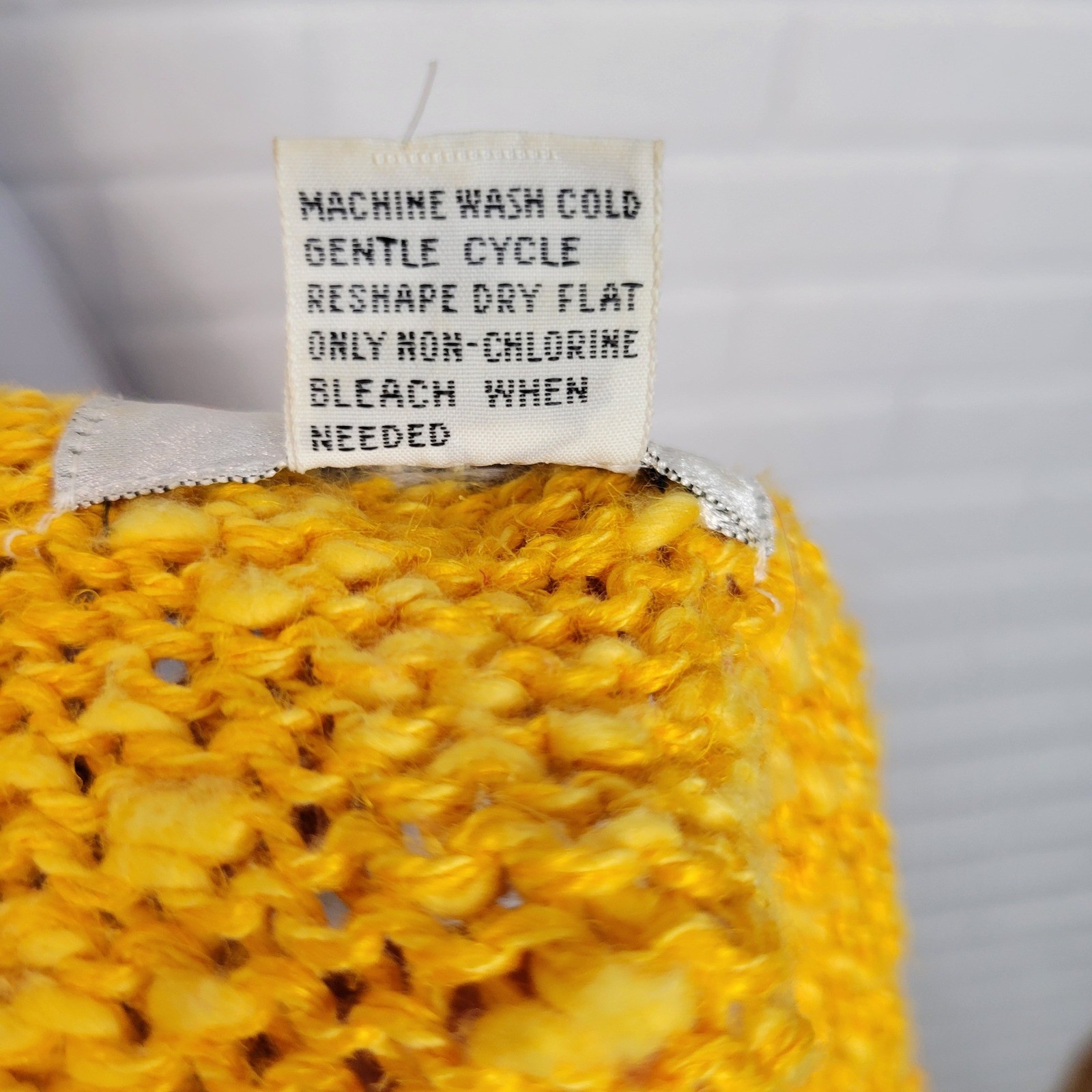 Vintage 1980s Objectives Summer Sweater Sz Large Textured Linen Blend Dopamine