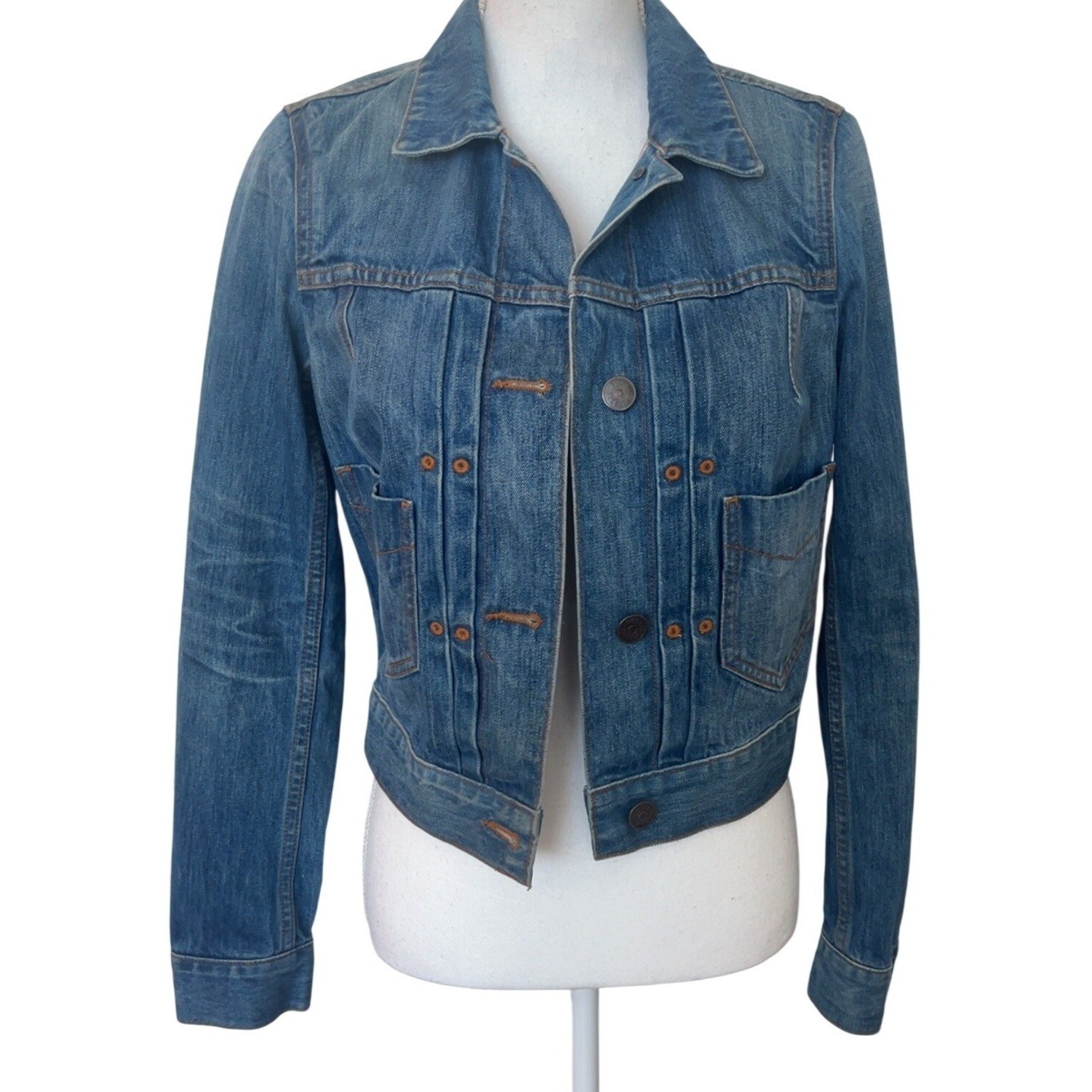 FOSSIL Vintage Selvedge Denim Jacket Size Small Retro Y2K