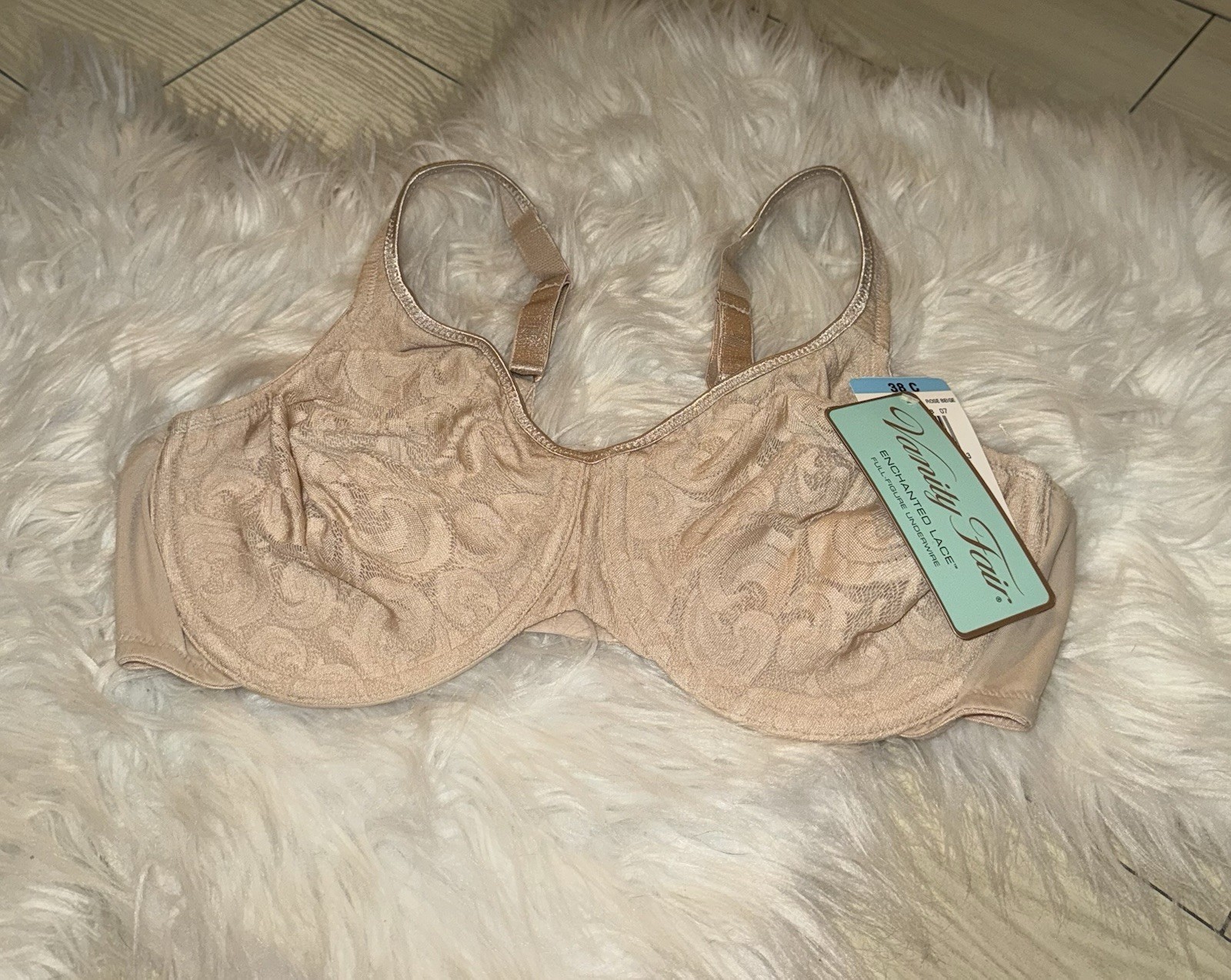 Vintage Vanity Fair 75-031 Enchanted Lace Full Unlined UW Womens 38C Beige New