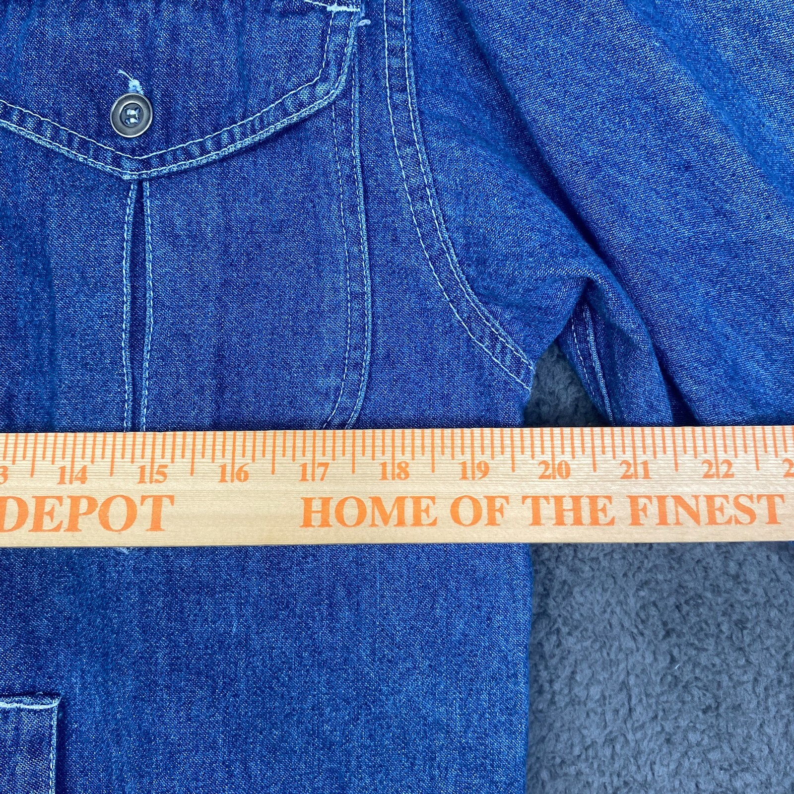 Vintage 90’s FADS Medium Wash Denim Mom Button Up Denim Dress Size 6 Cottagecore
