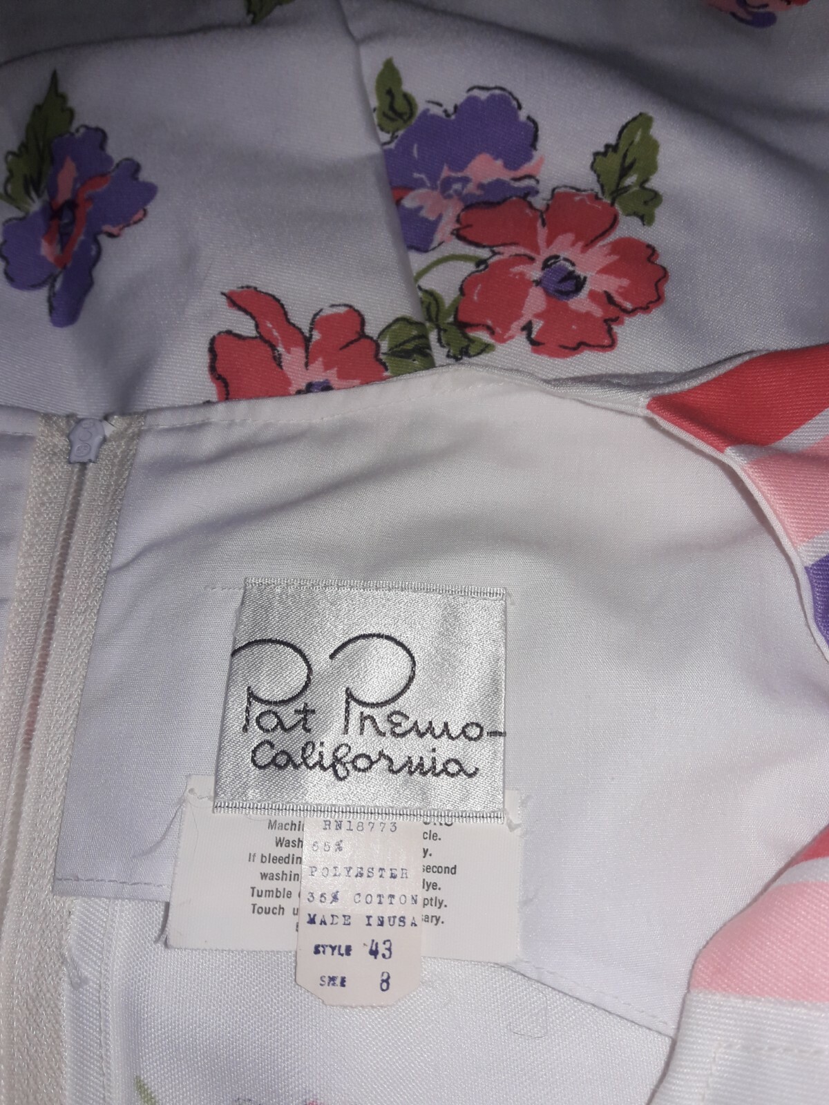 Vintage 50’s-60’s Pat Premo California Floral Print A-Line Dress Size 8 Stunning