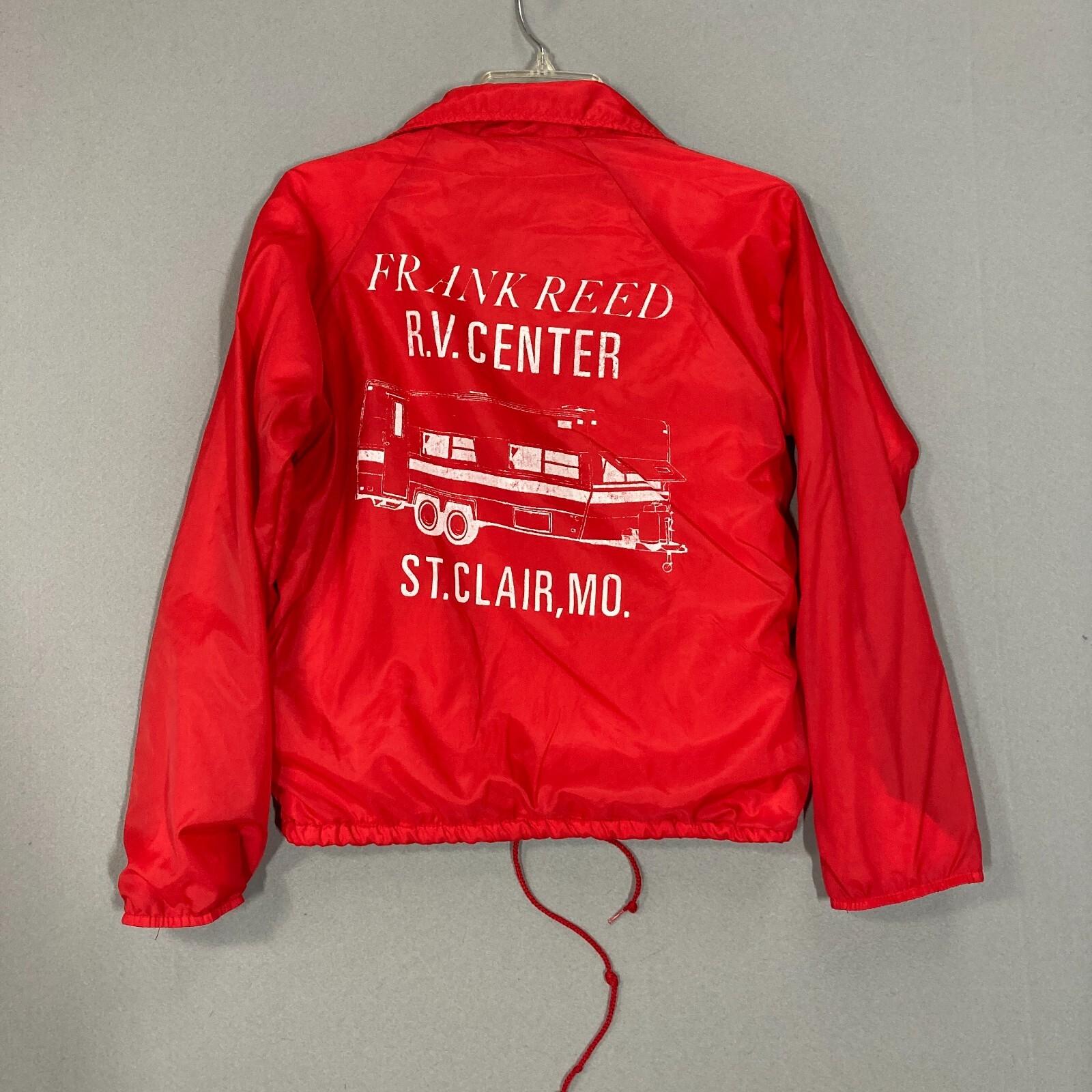 VTG Satin Snap Button Jacket Adult XS/S Youth L Lined RV Center Camper Nomad 80s