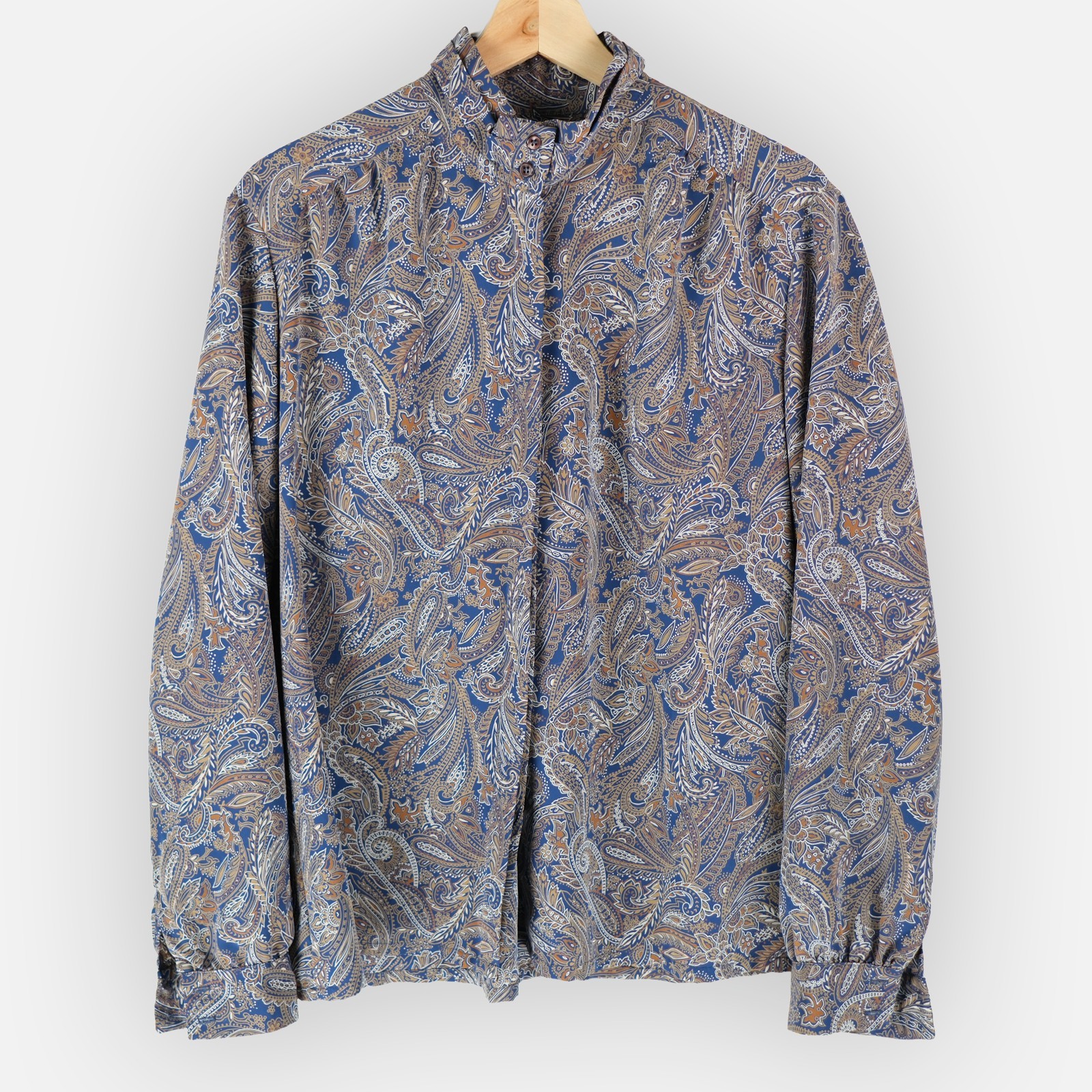 VTG Country Sophisticates Pendleton Paisley Blouse Mock Neck Women’s Size L EU