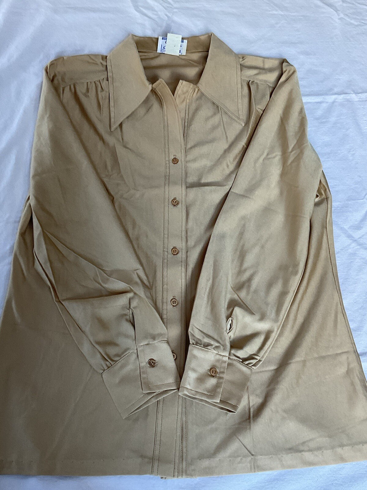 Vintage Womens Top Shirt Blouse 1970s Soft Nylon 16