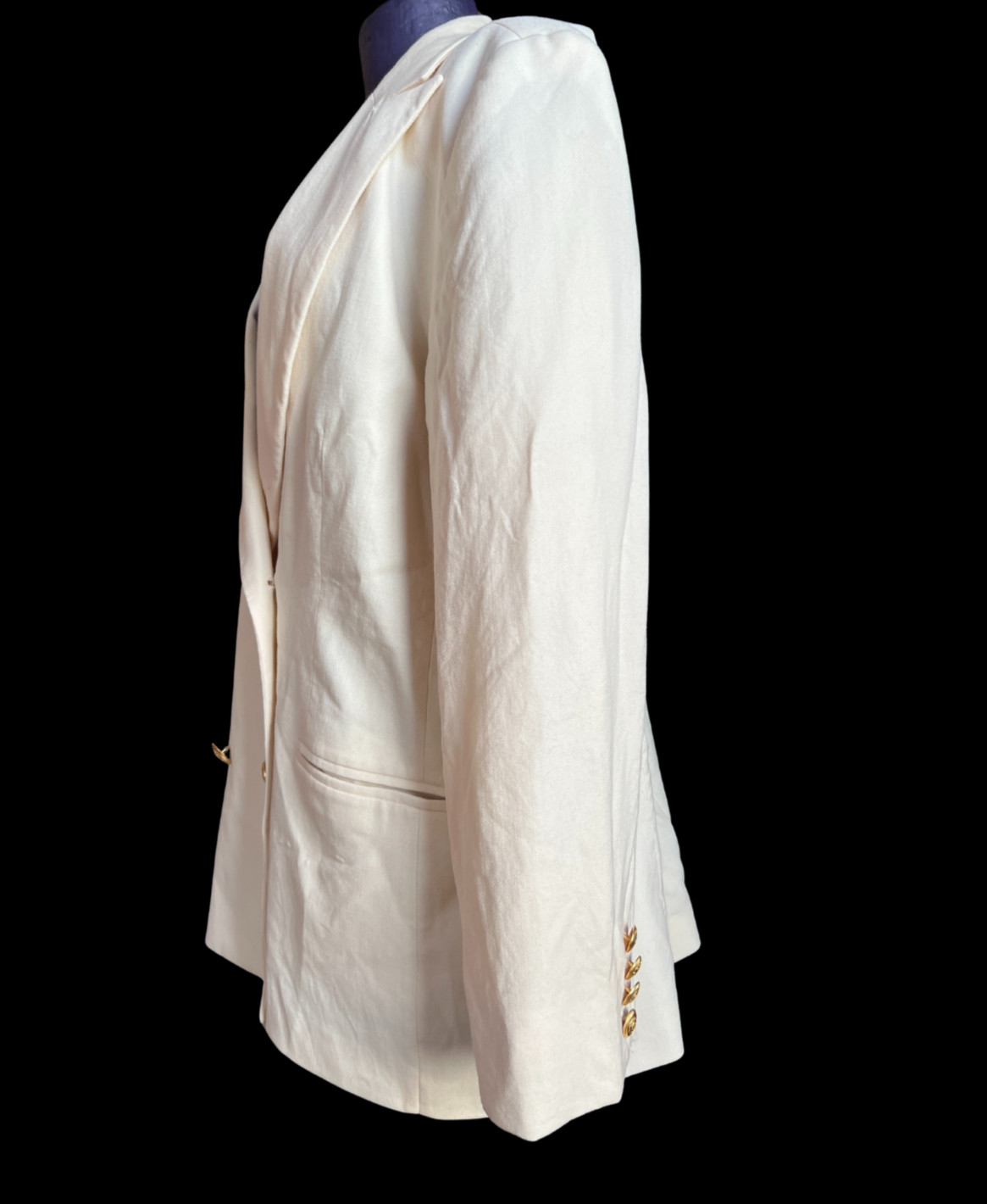 1980s Ivory White Wool Pendleton Double-Breasted Blazer 16b Old Money Preppy