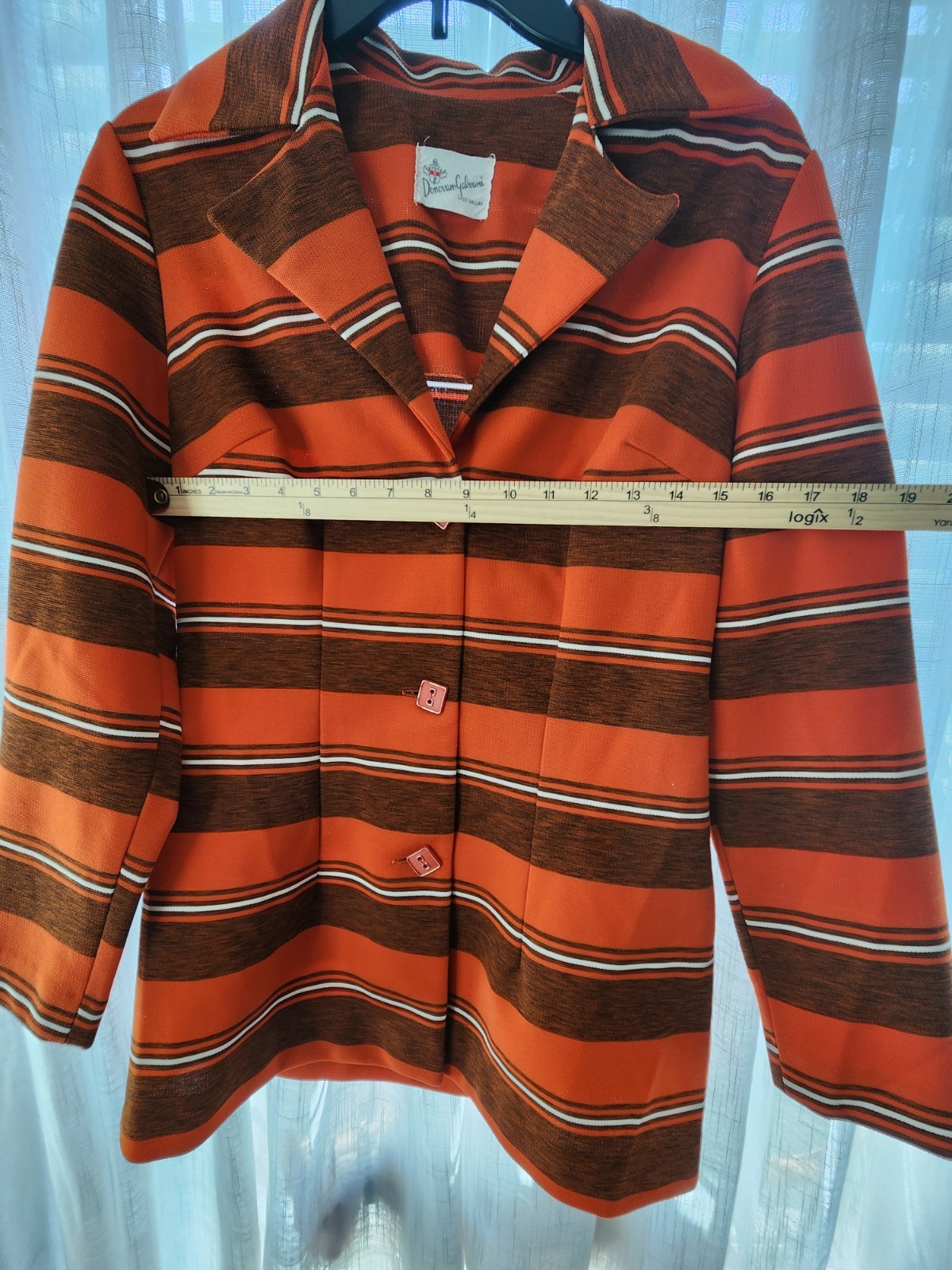 Vintage 70s Donovan Galvani Striped Jacket, Size Estimate Small