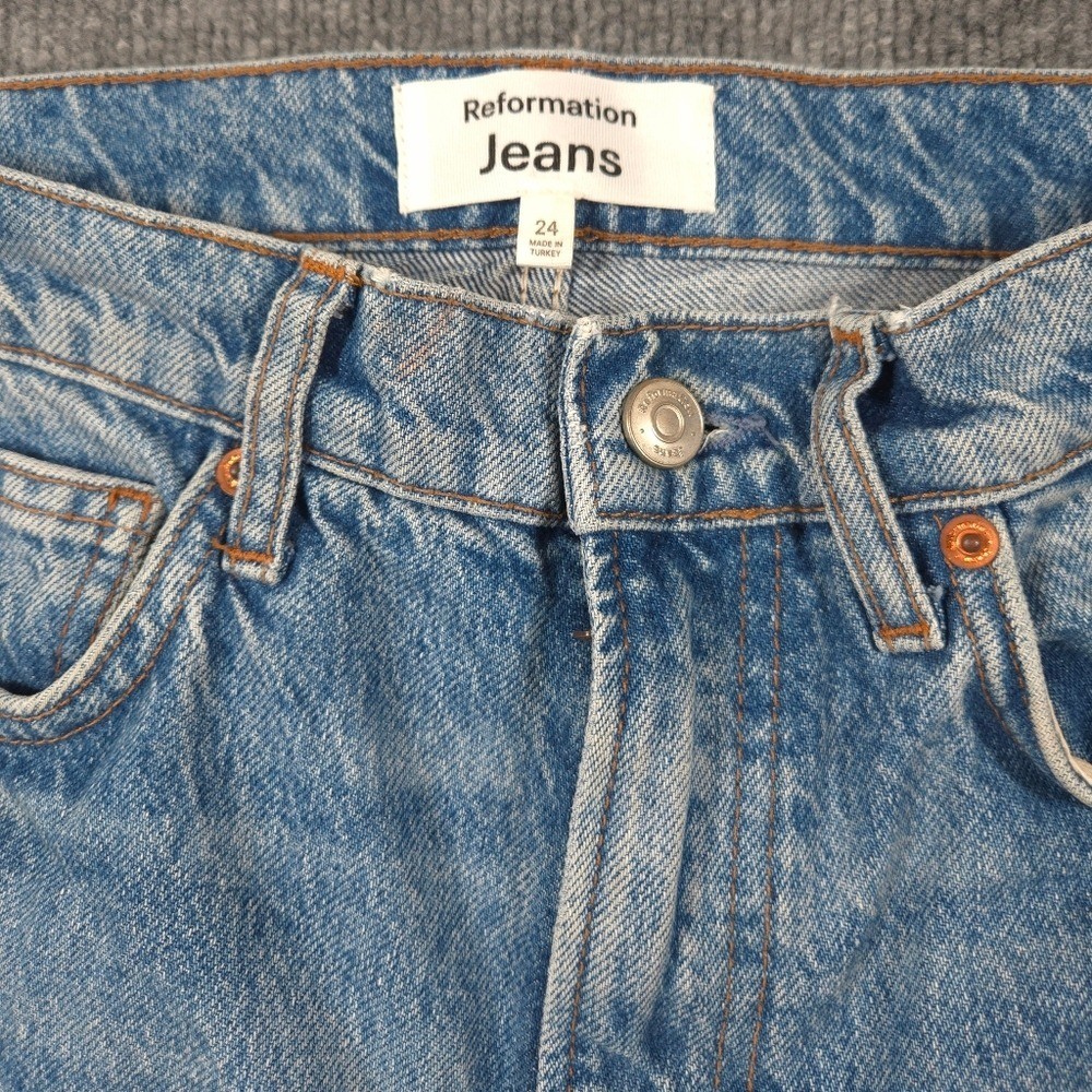 Reformation Val 90’s Mid Rise Straight Jeans Colorado Medium Wash Size 25