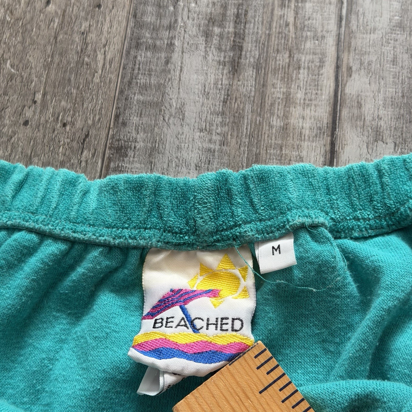 VTG 70s Beached Sears Terrycloth Strapless Teal Romper Jumpsuit (Size M) Rare