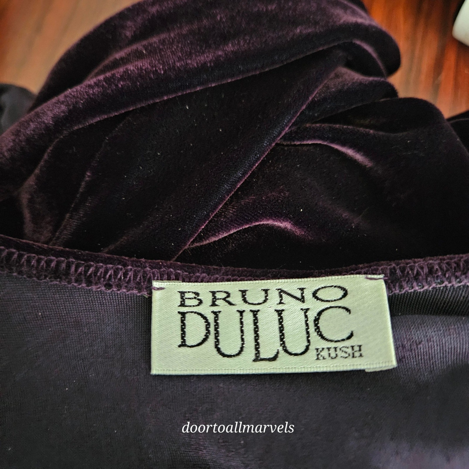 VTG Bruno Duluc Kush Velvet Maxi Dress Purple sz L? Renfest Whimsigoth Romantic