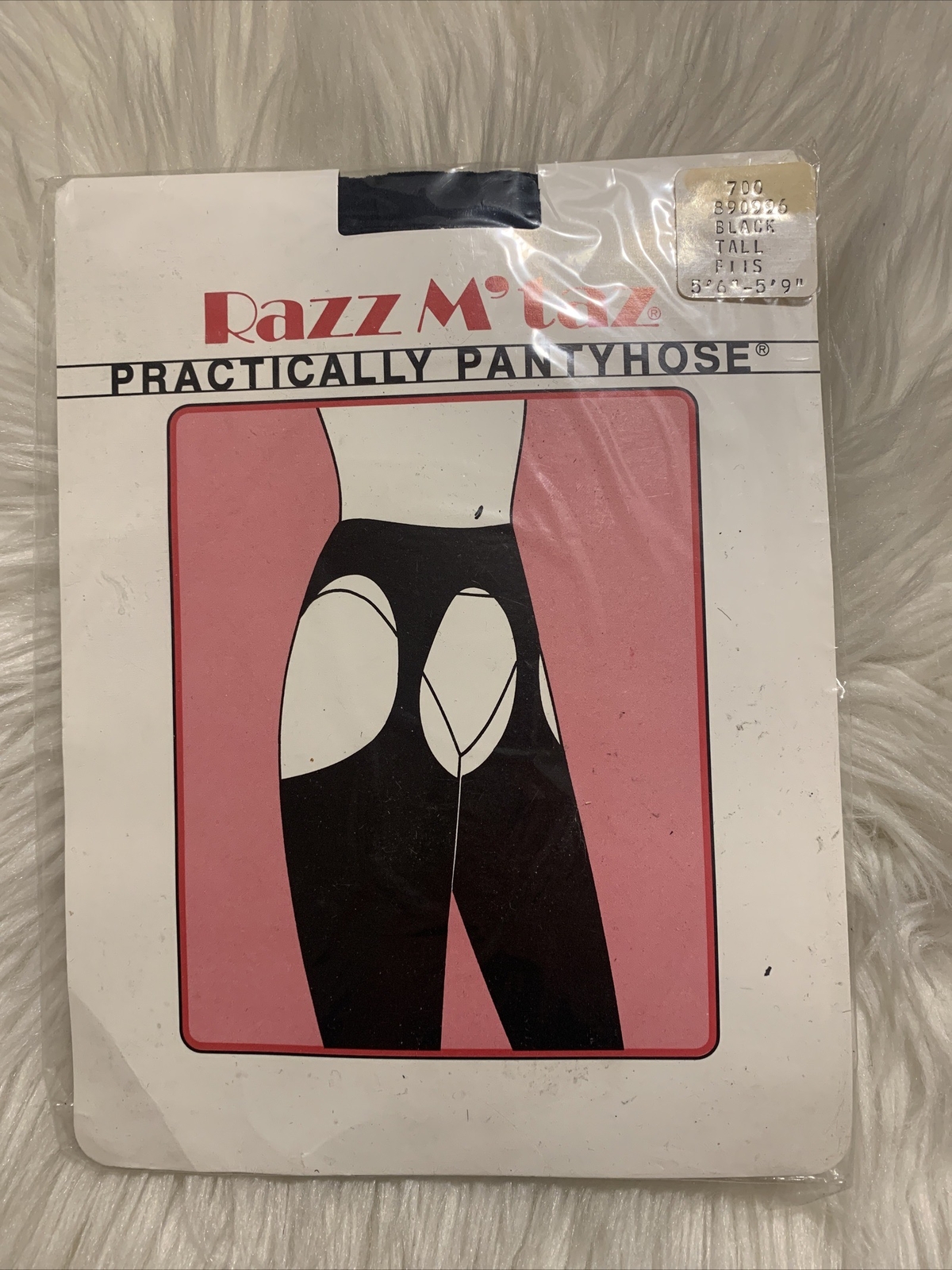 Razz M’taz Vintage Practically Pantyhose Black Tall NEW Rare Item