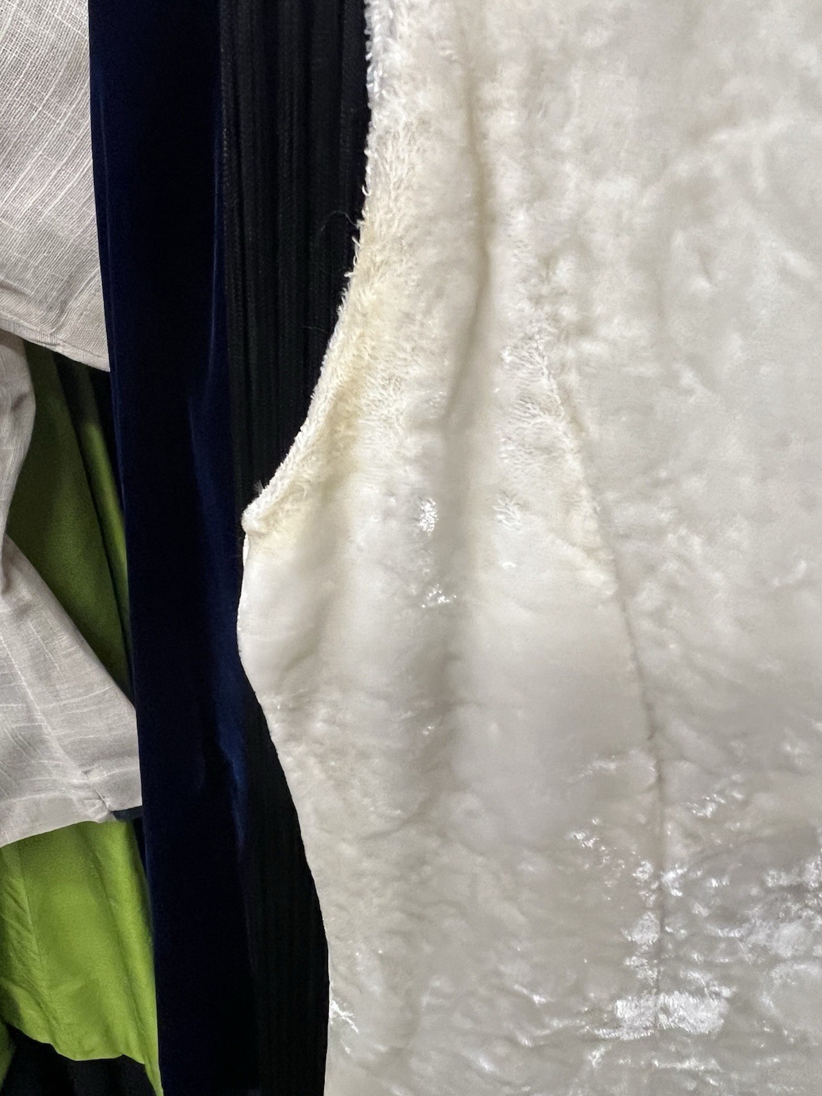 1960’s Ivory Rayon Crushed Velvet Evening Gown – Dress