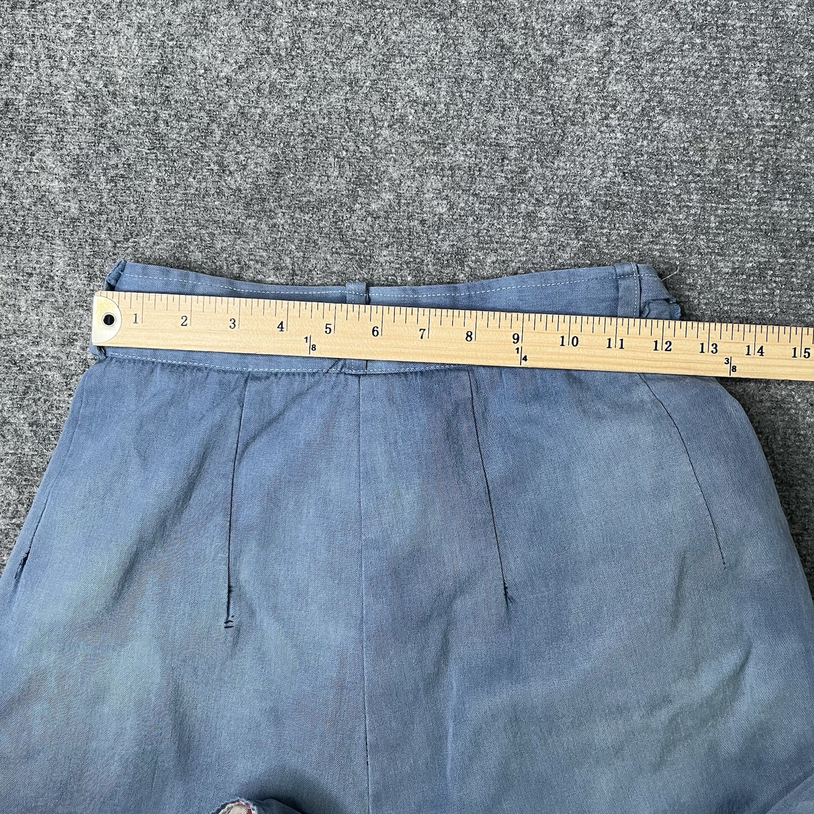Vtg 50s 60s womens side zip pants pedal pusher workwear farm worn Distressed