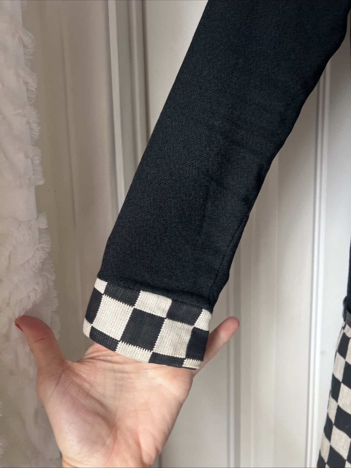 Vtg 60s Young Edwardian Checkered Drop Waist Mini Faux Wrap Dress Mod Twiggy S