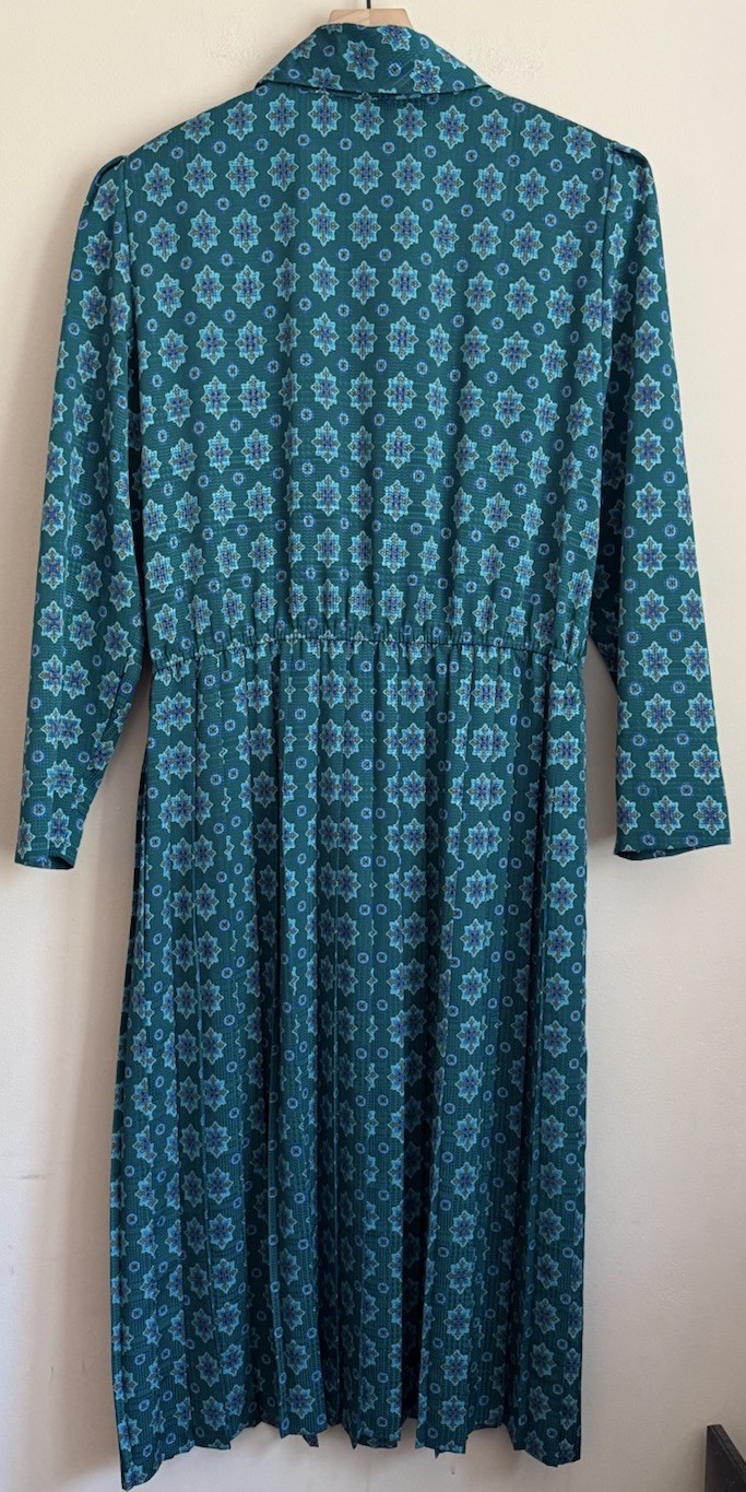 Leslie Fay Dress Vintage Shirt Paisley Print Size 18 Secretary Grandma 80s 90s