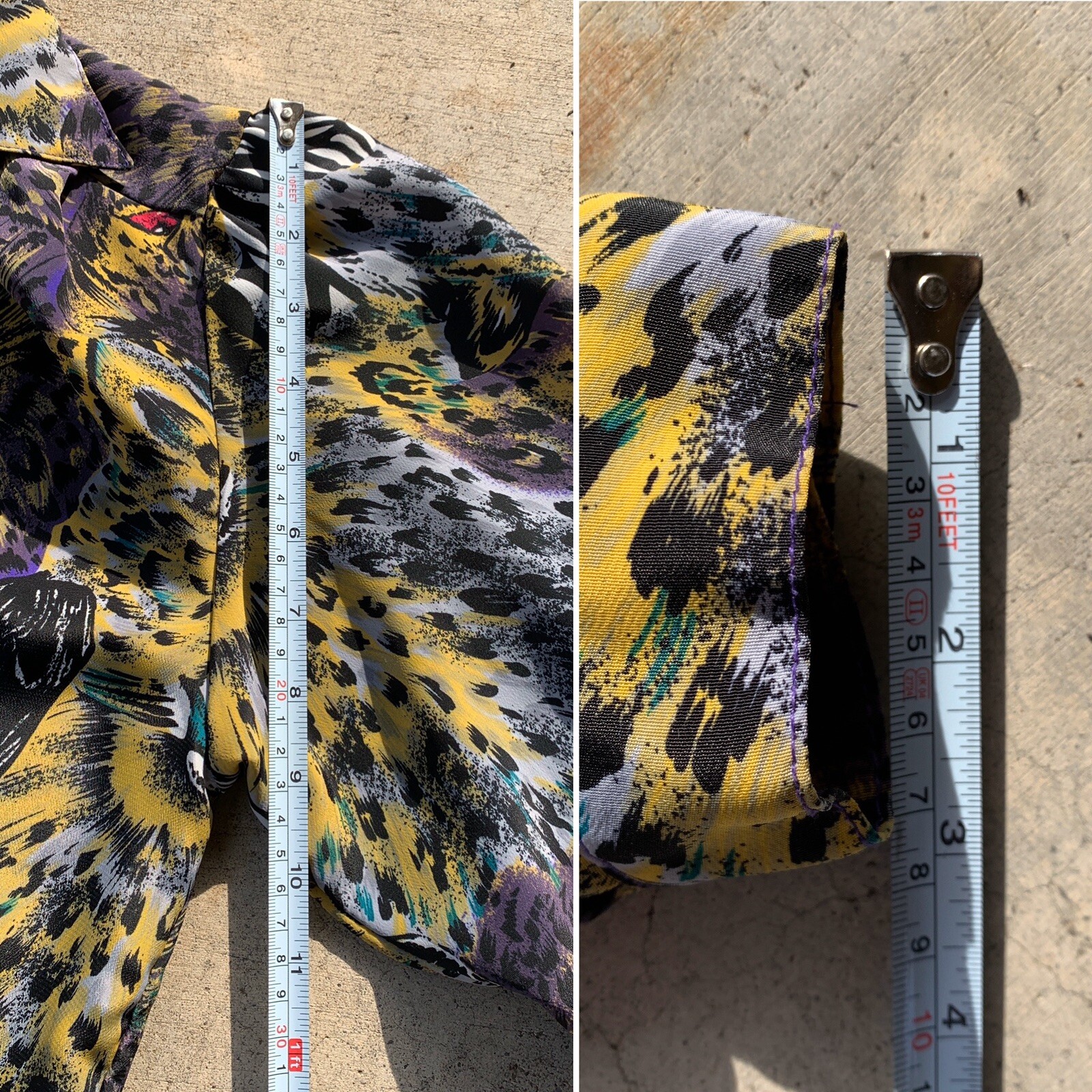 Vintage Loubella Calfornia Fashions Top Blouse Animal Print 8 80s 90s 1980s