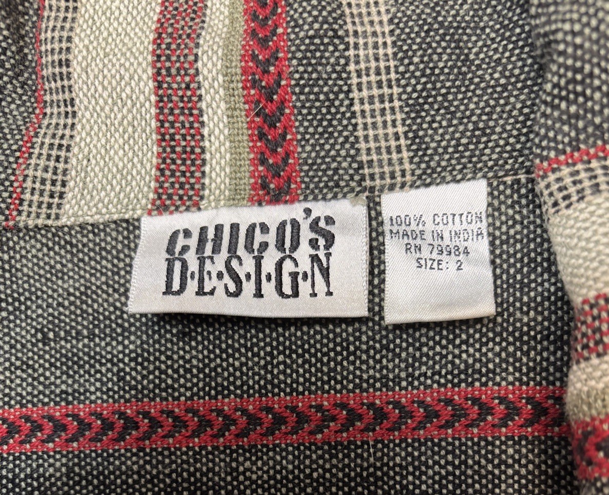 Vintage Chicos Design Shacket Jacket Size 2 Women’s Size Large