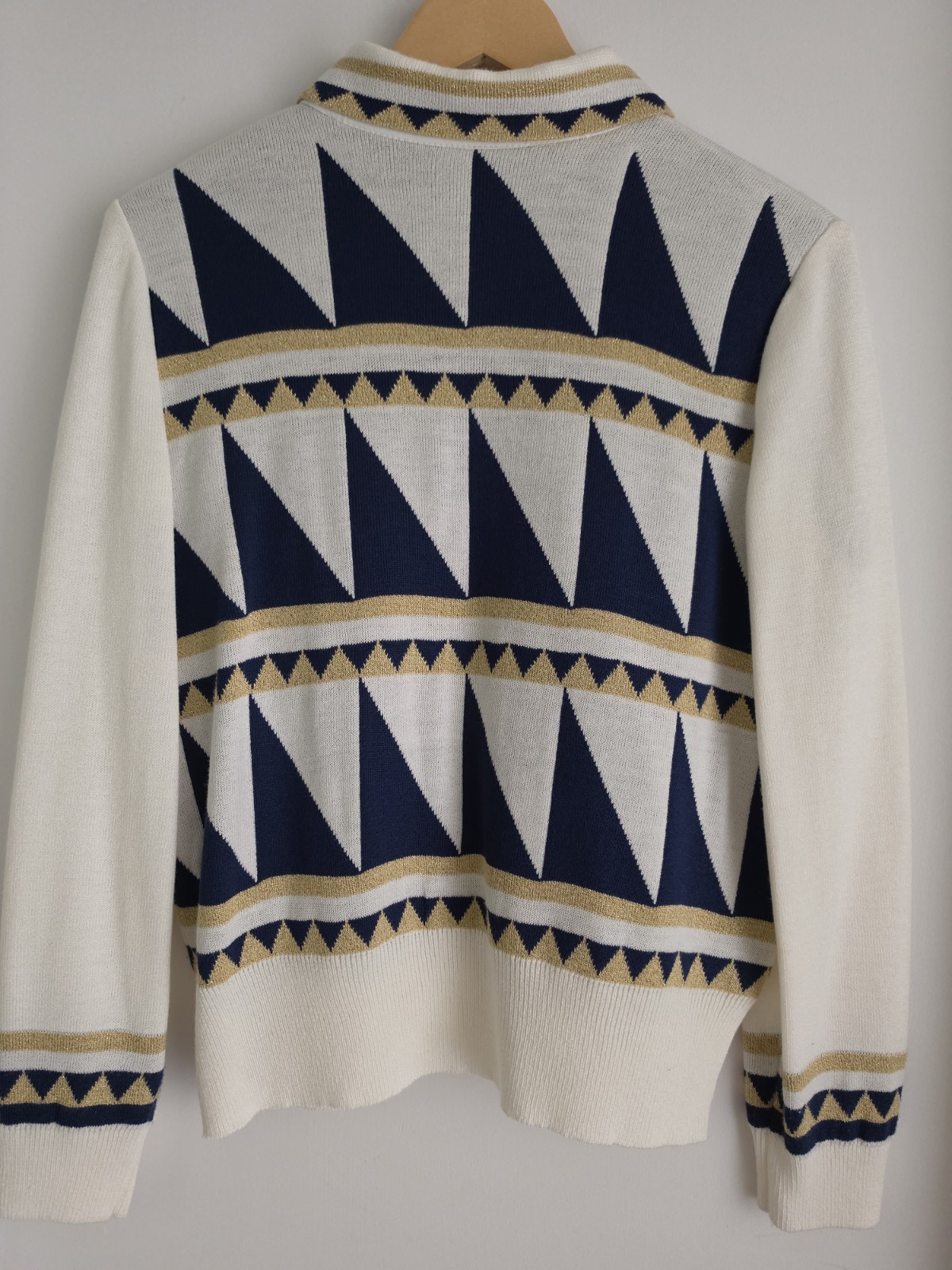 Vintage 80s Voyager by Patchington Zip Front Sweater USA Nautical Size Small