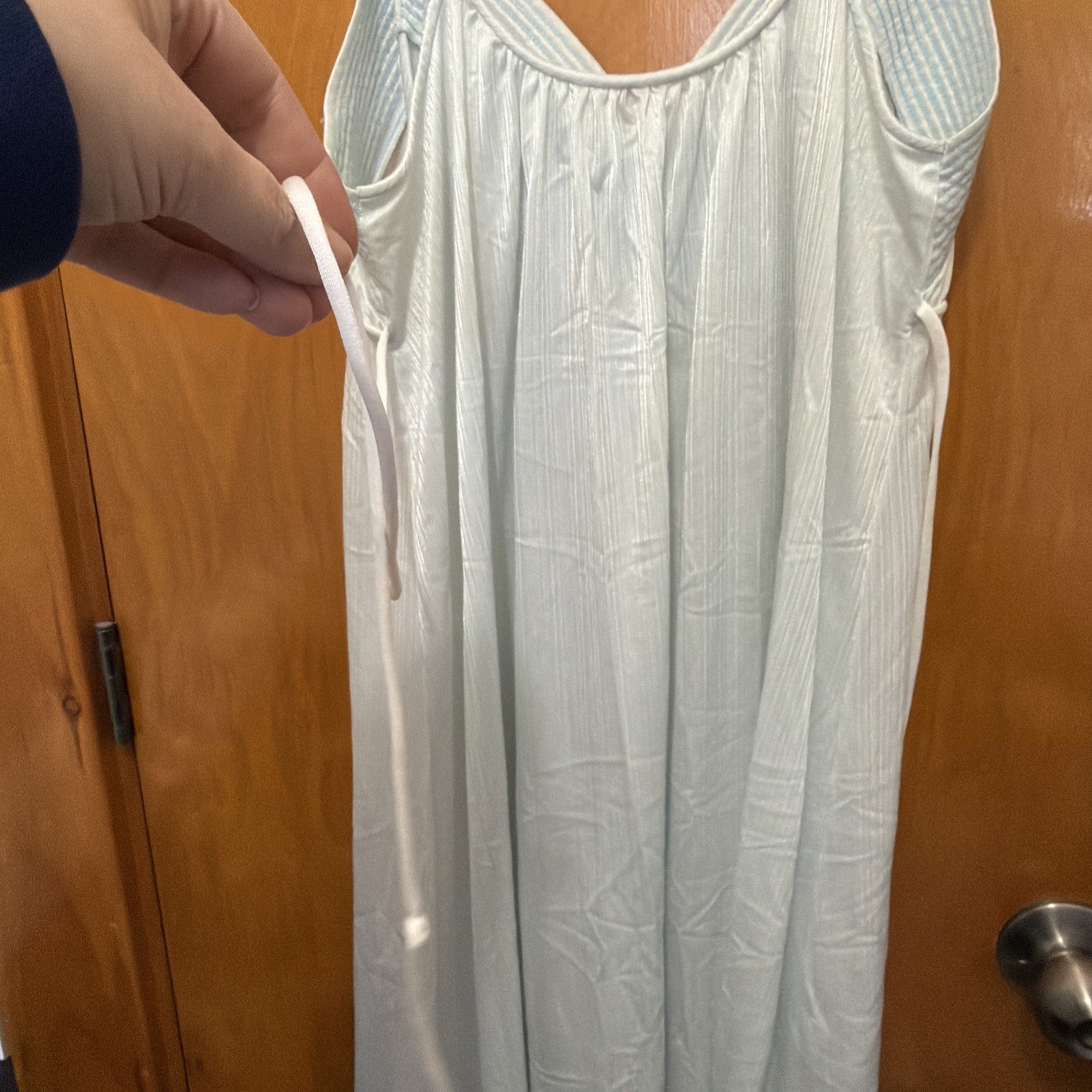 Vintage Val Mode lingerie Nightgown Soft blue Sz Small Slip dress Feminine