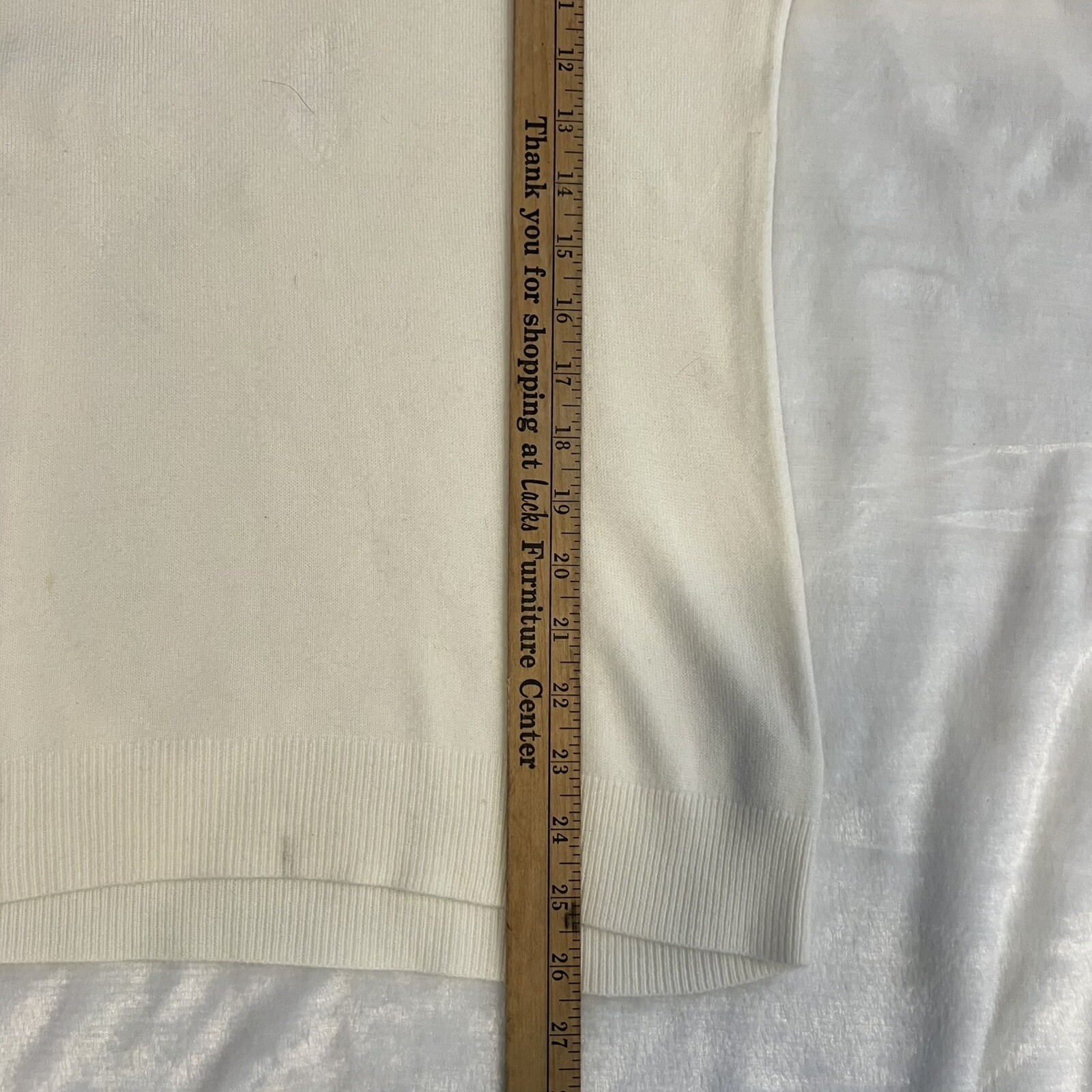 Vintage Hampshire Studio Cream Acrylic Back Zip High Neck Sweater SZ M GVC