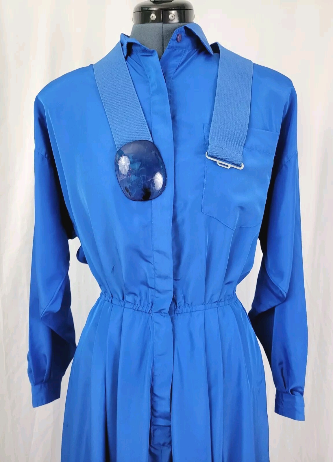 Vintage Impromptu L/S Blue Shirt Dress w Matching Belt Size 7/8
