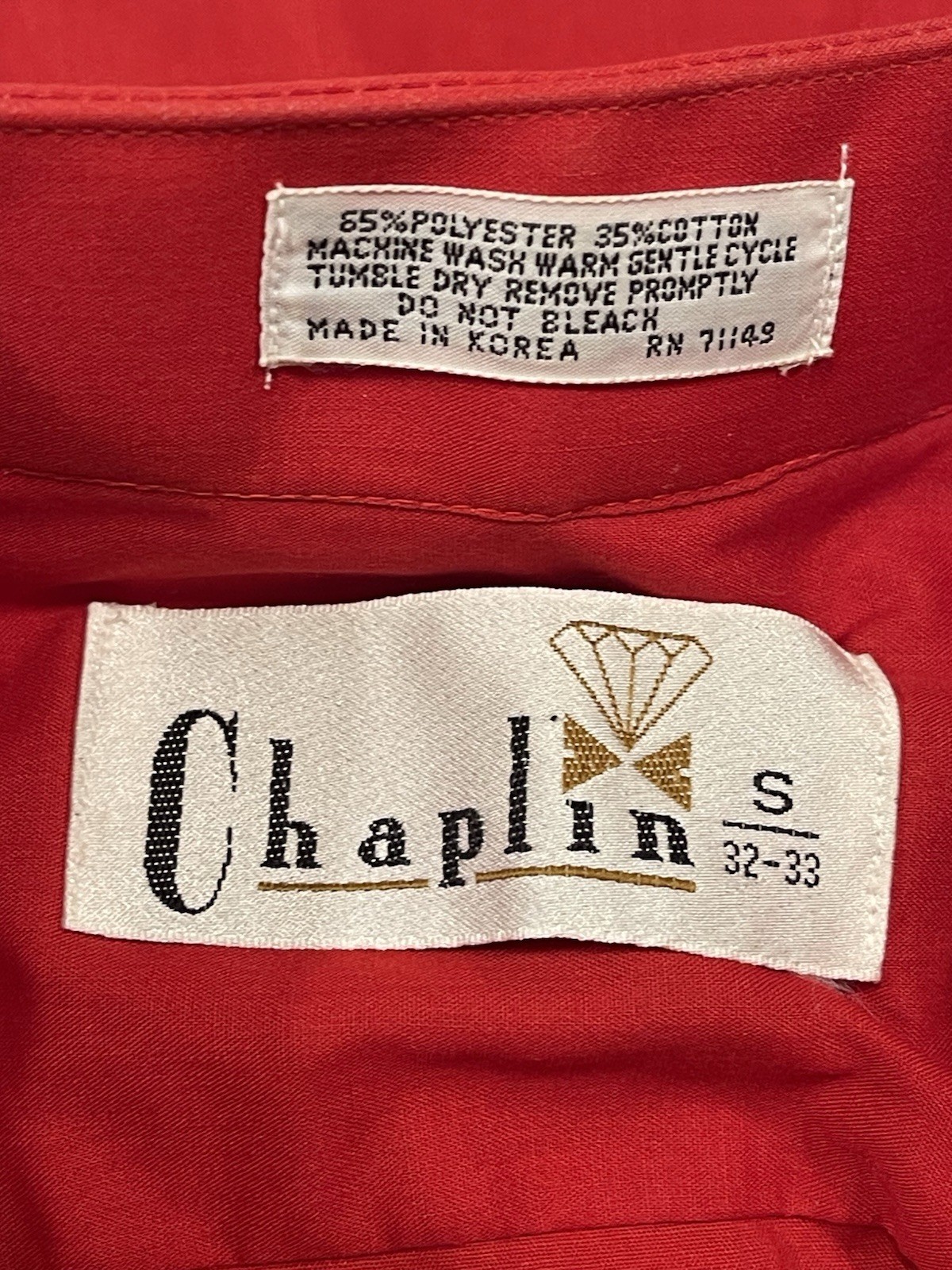 Chaplin Red Western Wear Women’s Shirt Glitter Sequin Stars Embroidered Small