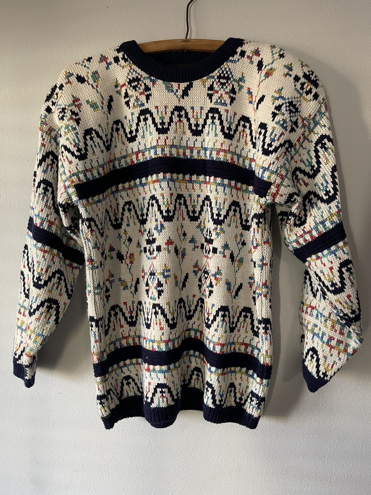 Vintage 1980s BRAMBLE LANE Crew SWEATER Hints Of Metallics Small