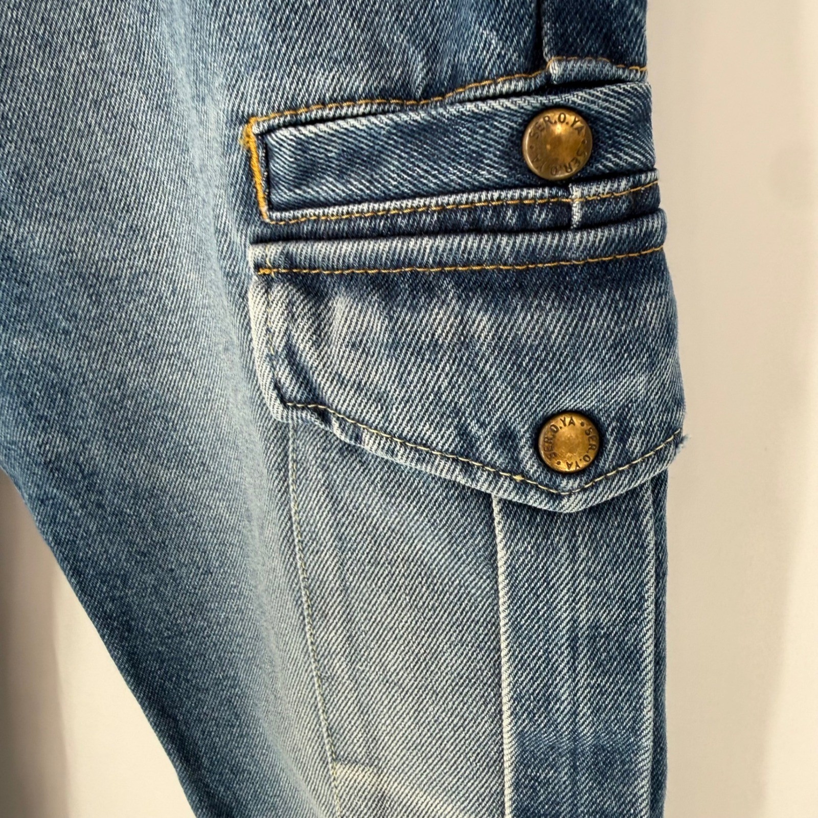 SER.O.YA VERONICA DROP CROTCH JOGGER JEANS TAHOE 100% ORGANIC COTTON SIZE 23 NWT