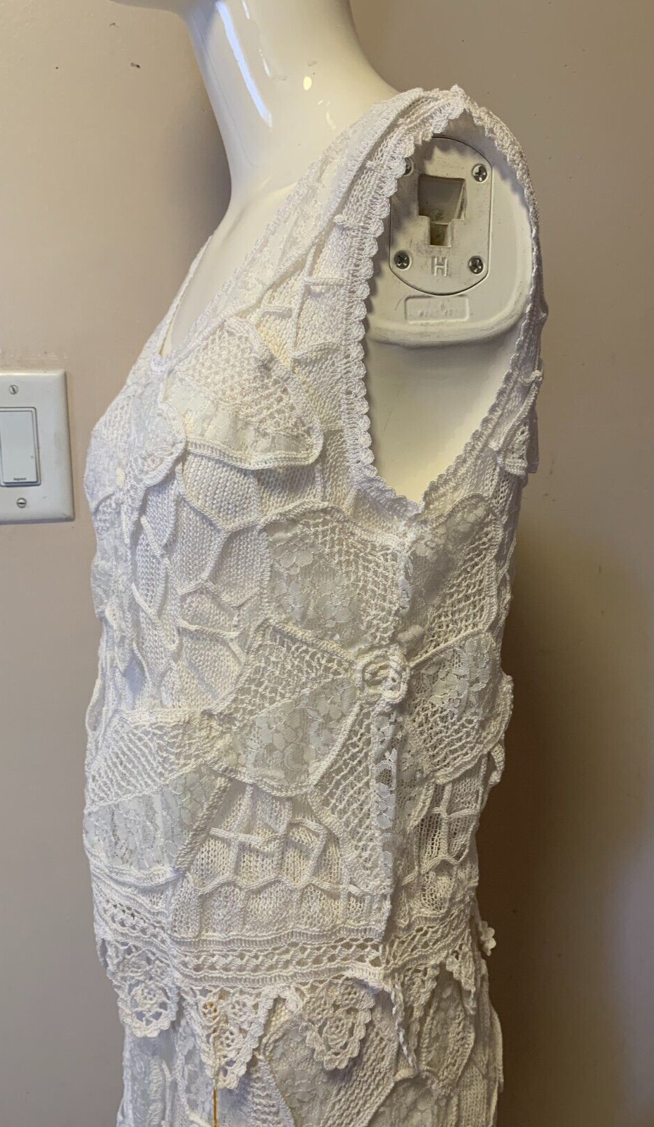 Lim’s 3 Piece Set White Jacket Top & Skirt Crochet Size S NWT