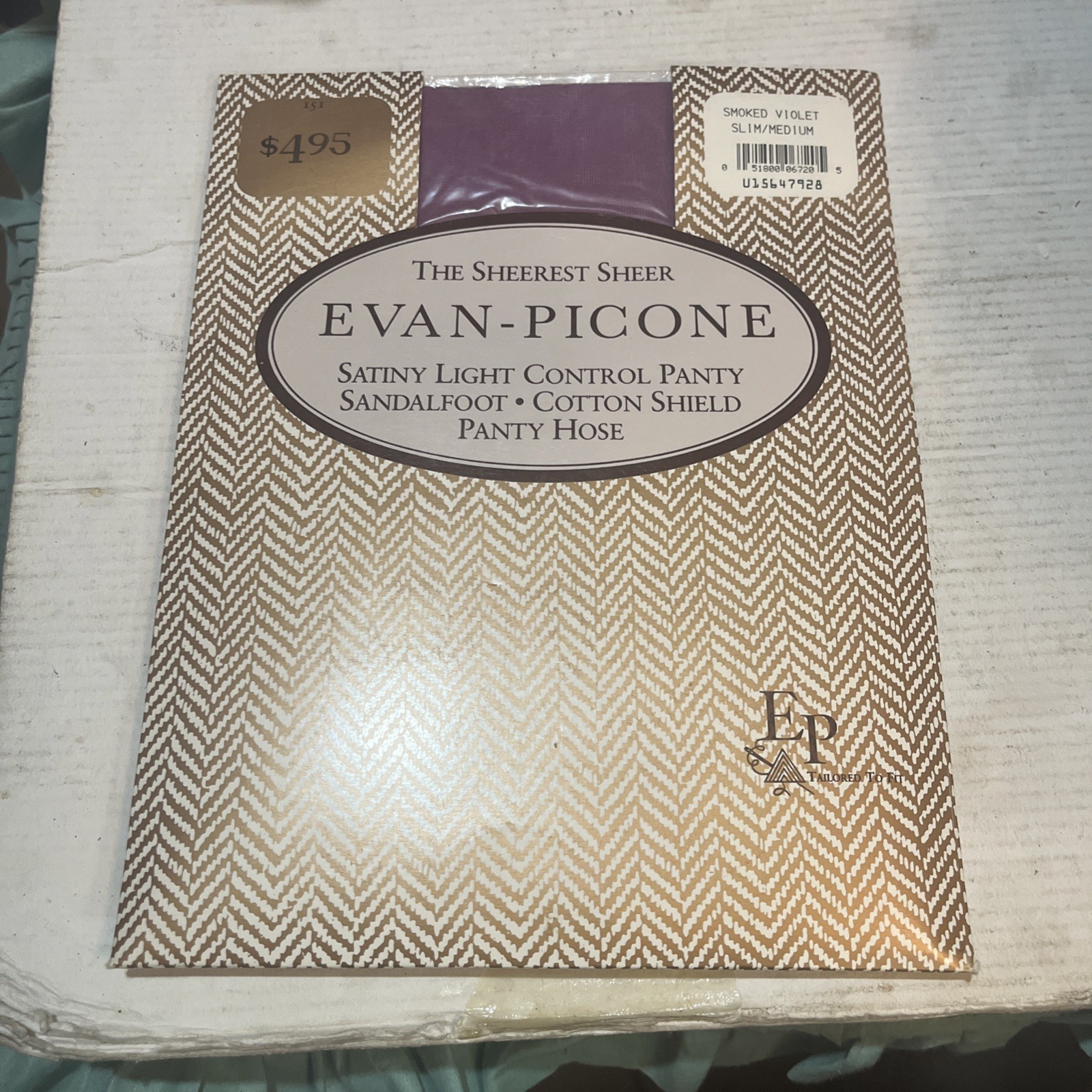Evan Picone Pantyhose VTG 90s Slim/Medium Smoked Violet Sheerest Sheer