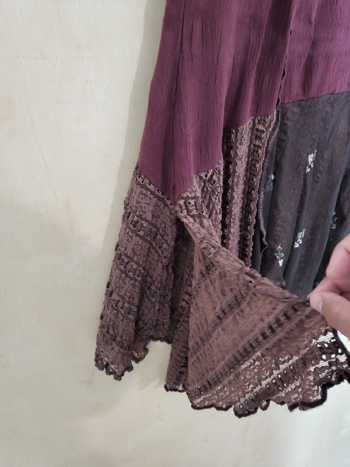 Size:14 SPENCER ALEXIS Vtg 2 Piece Top Skirt Burgundy Gothic Boho Romantic