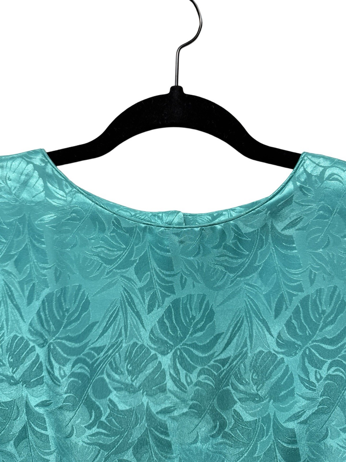 Vtg Henry Lee Women Dress 1960 Green Satin Floral Print Button Up Back Size 12