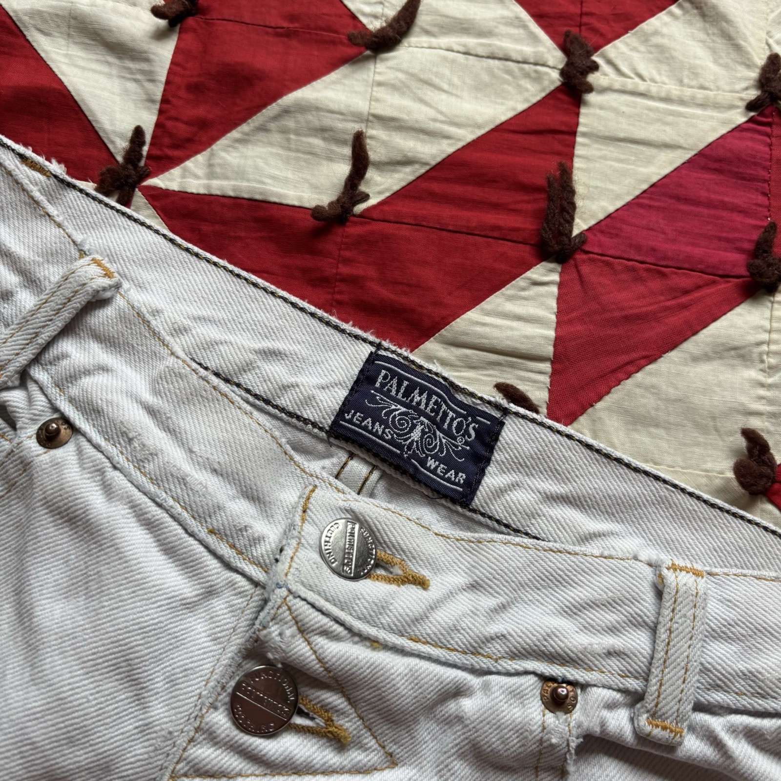 Vintage 1980s Taper Leg Bleached White Denim As Is Women’s
