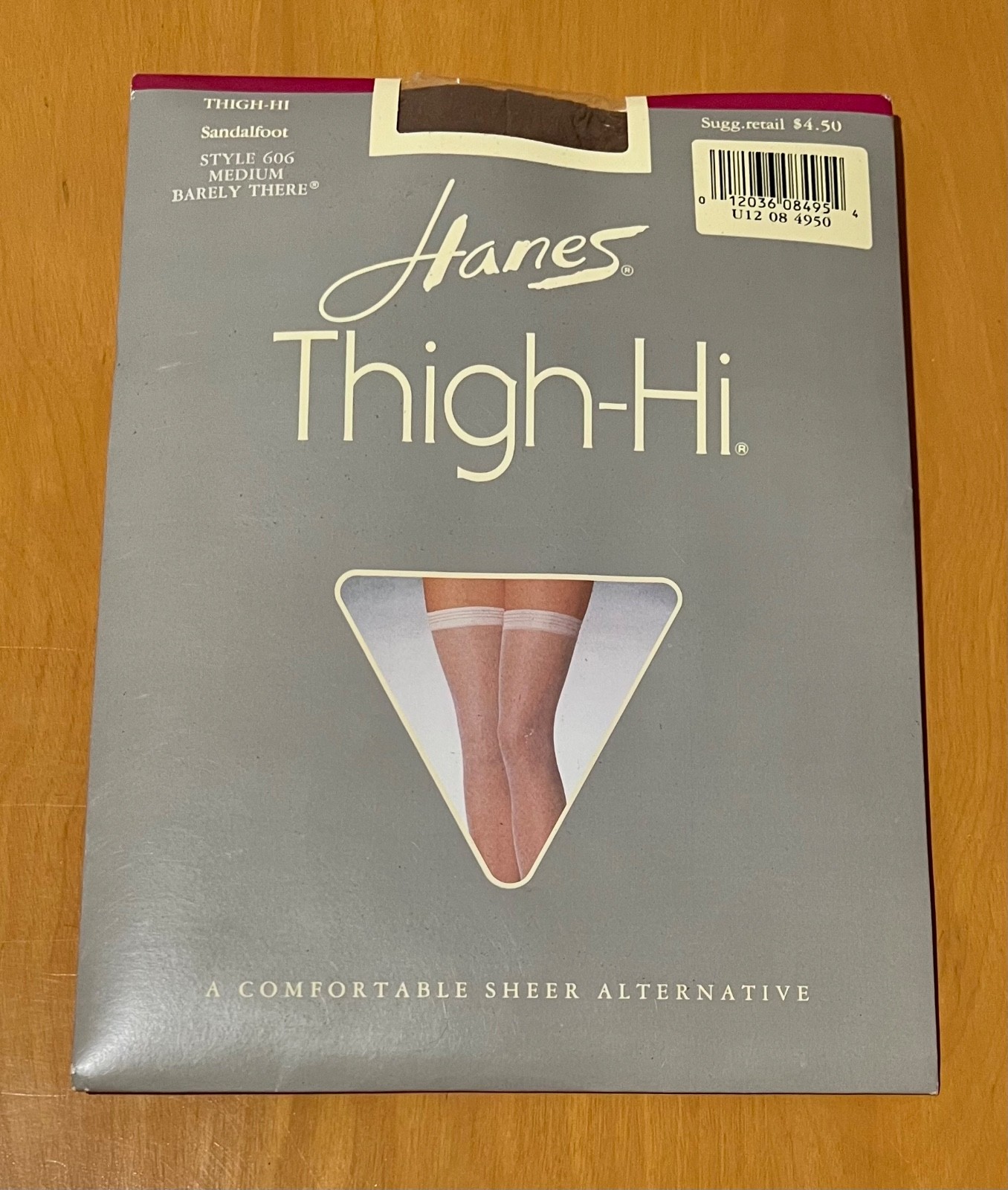 1 pr Vtg Thigh High Hanes Stockings Sheer NOS Barely There Medium 5’3″ – 5’6″