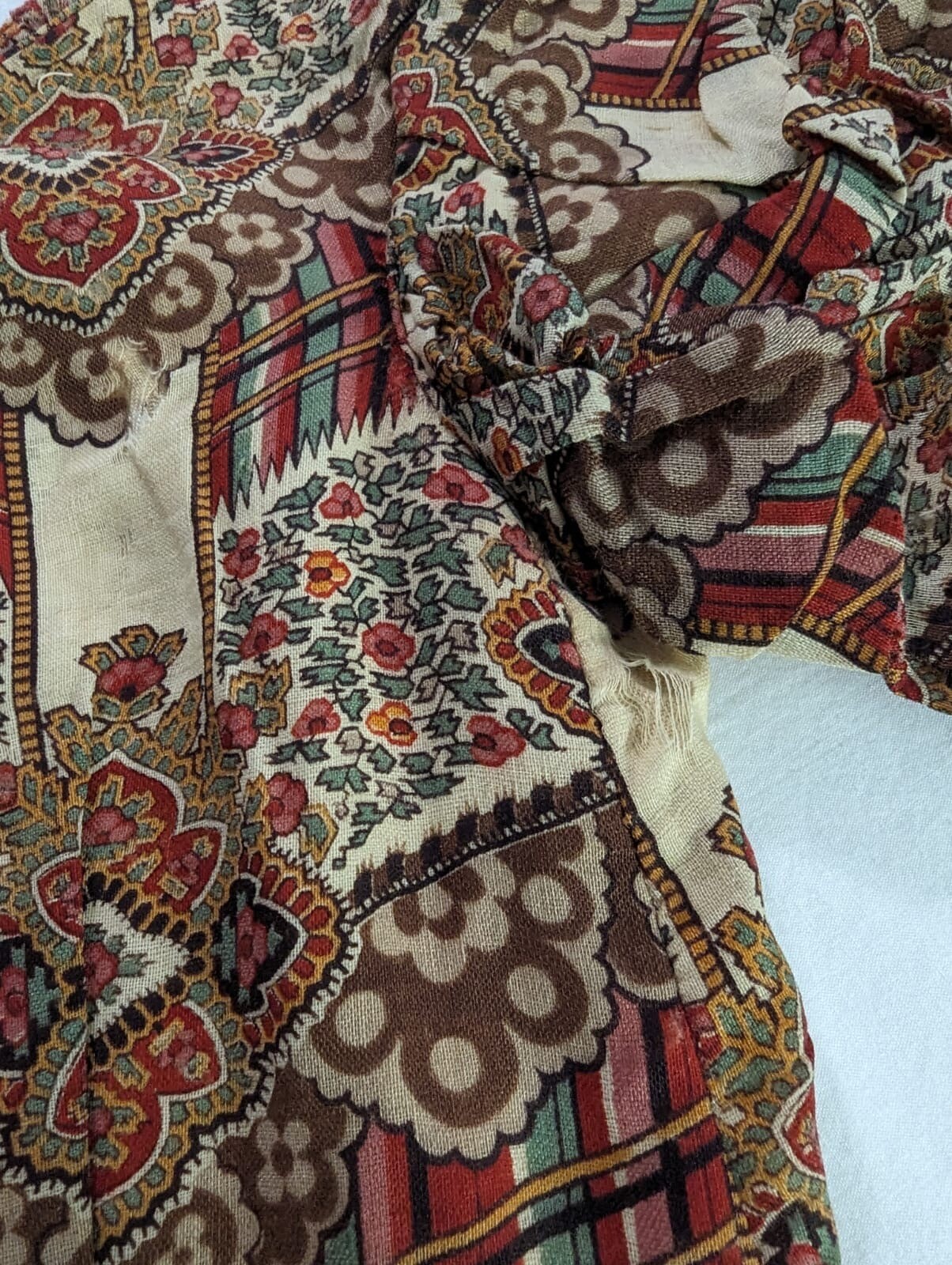 CIVIL WAR 1860’S YOUNG LADIES FLORAL PRINT CHALLIS WOOL BODICE W/ PUFF SLEEVES 