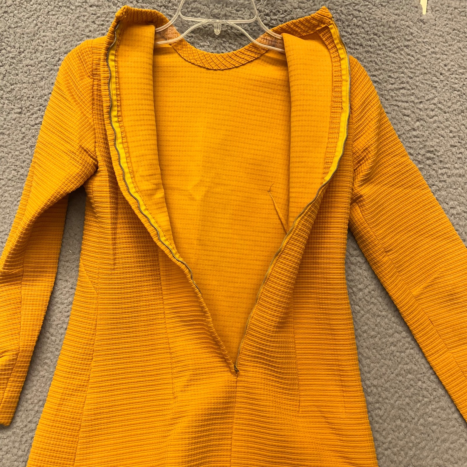 60’s Leisure Pant Set Womens S Marigold Yellow Textured Dacron Polyester 70’s