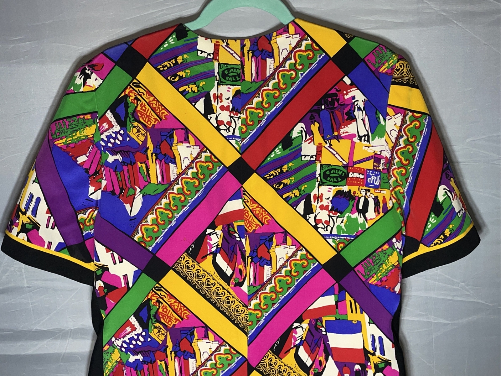 Vintage Constance Saunders Richard Warren Size 14 Silk Blazer Jacket Artsy 80s