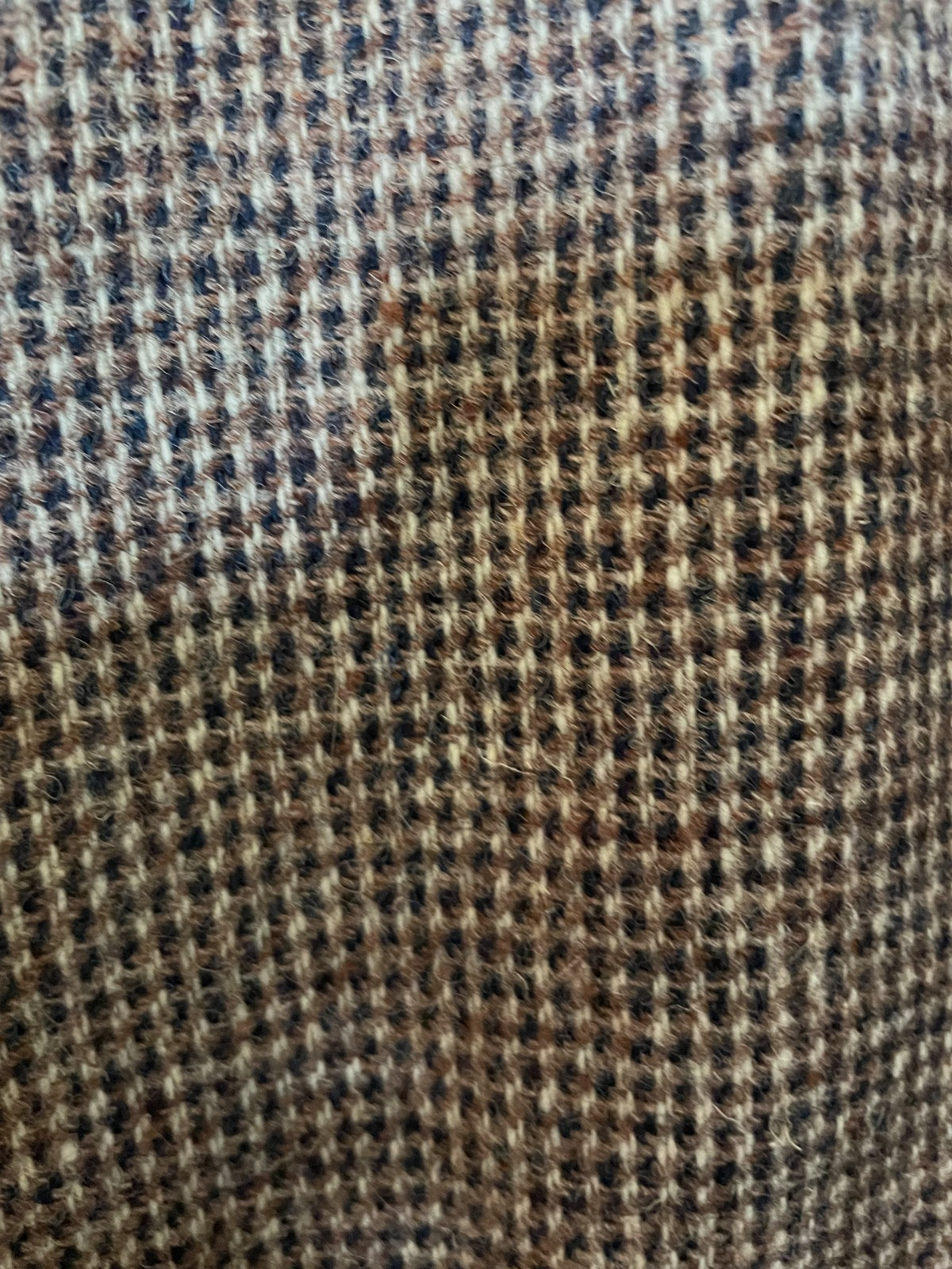 Harris Tweed Midi Skirt Vintage Tan, Cream, Black – Lined, 28″ waist