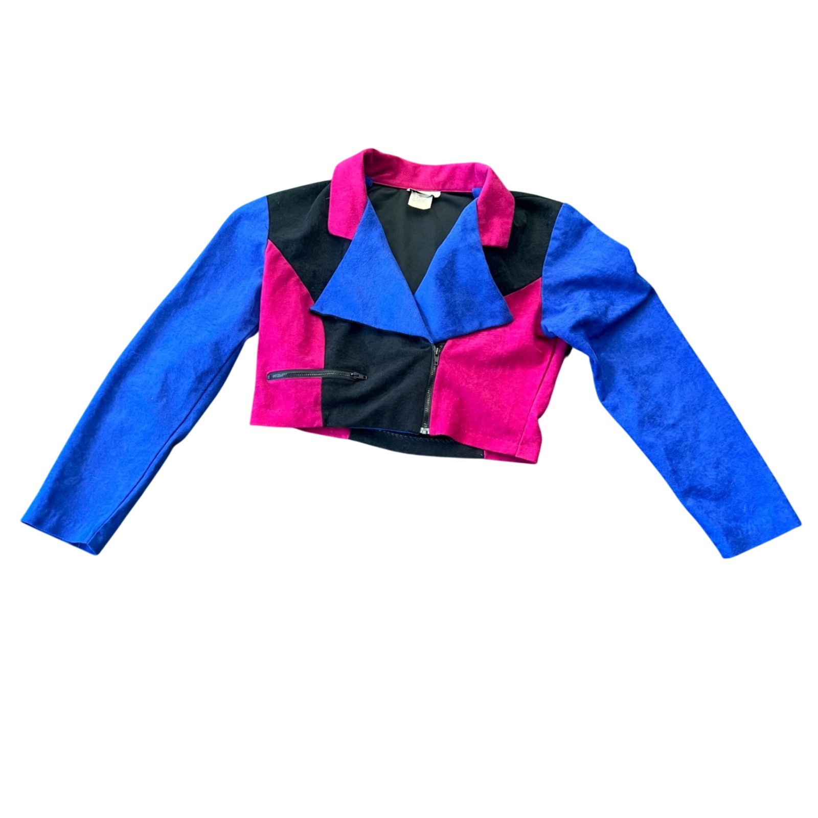 Vintage 80s Blondie and Me Cropped Blazer Jacket Womens 7 XS Colorblock USA