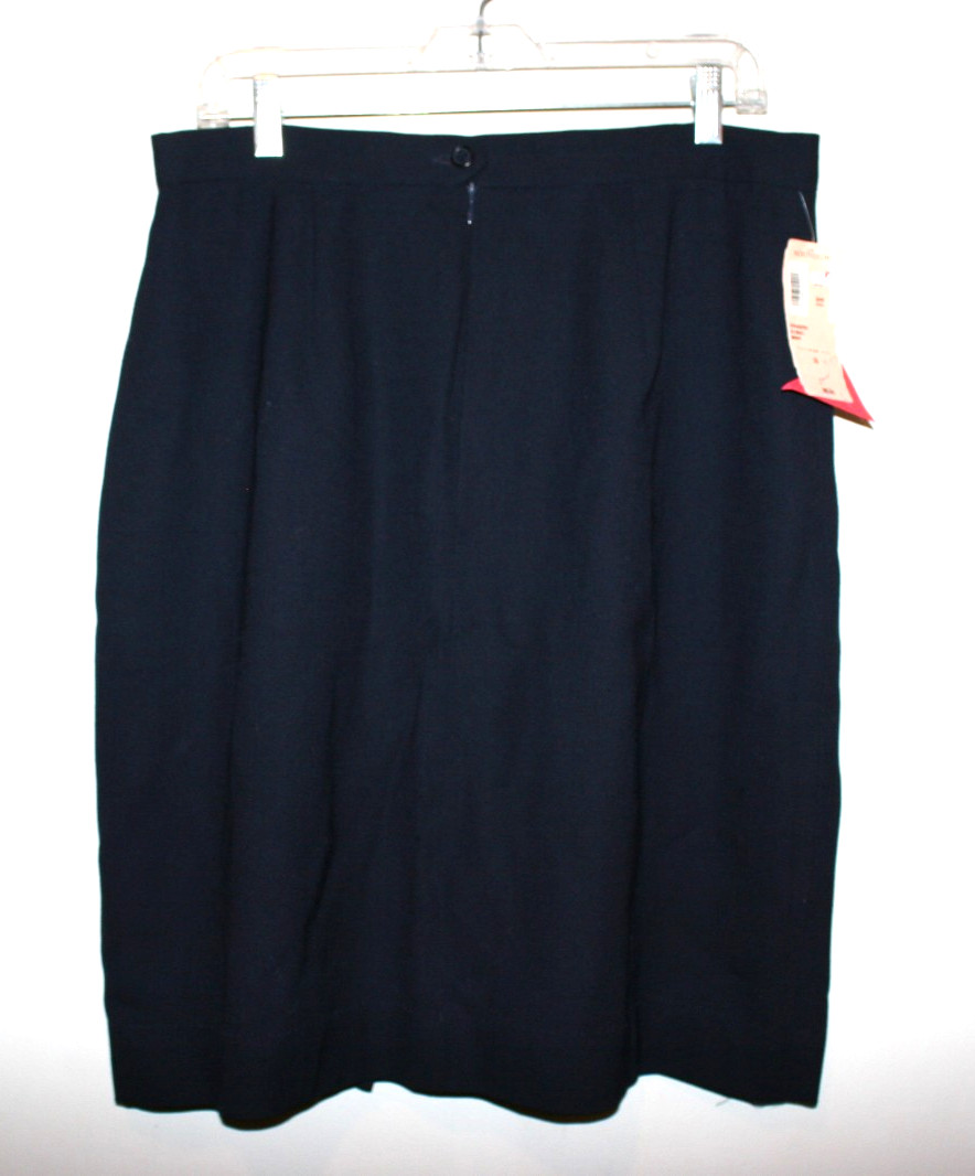 NEW Vintage JH Collectibles 100% Wool Pleated Skirt Navy Blue USA Made Sz 16 NWT
