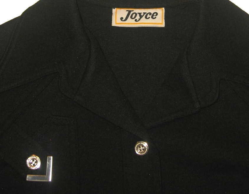 Vintage 1950s Joyce Black Knit Metal Buttons Rockabilly Jacket Rock Star Details