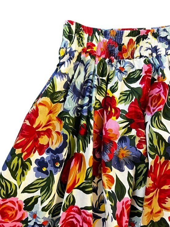 Vintage Bushwacker Maxi Skirt Medium Floral Print Pockets 80s/90s Cottagecore