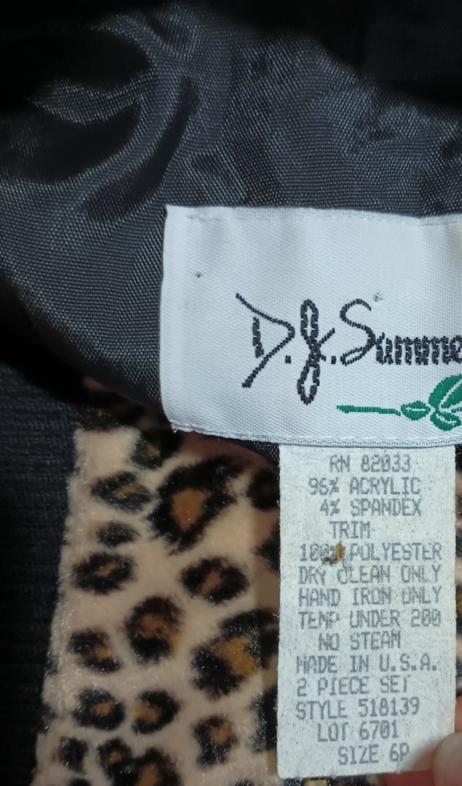 Vtg D. J Summers 80s Y2K Cheetah Leopard Print Zip Up Collared Jacket Top 🥀