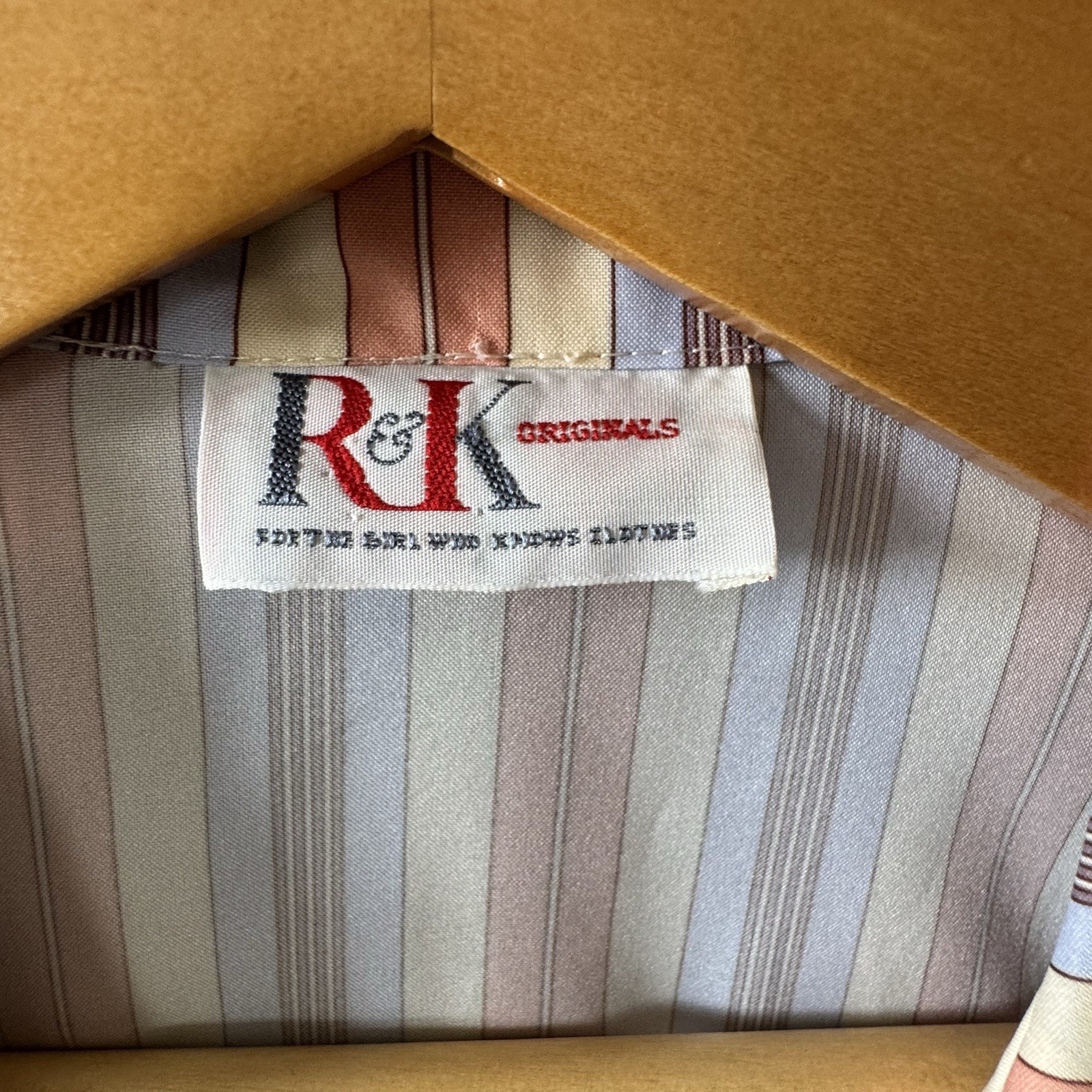 Vintage R&K Originals 10 Striped Puff Sleeve Dress Lavender Belt