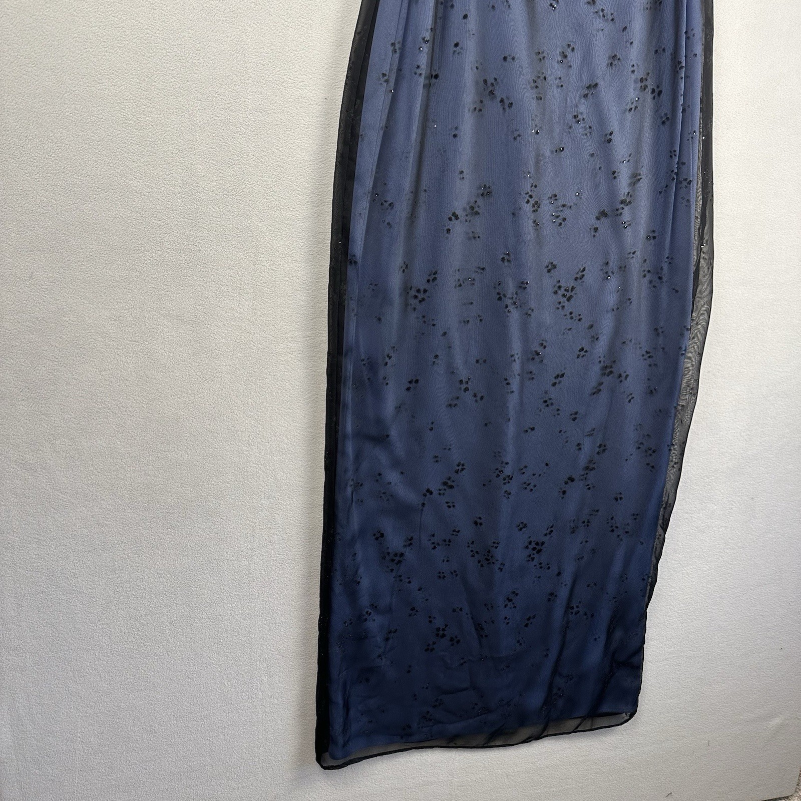 Vtg Arianna By Rachel Kaye Mesh Overlay Dress Sz 10 Blue Blk Sparkle Whimsygoth