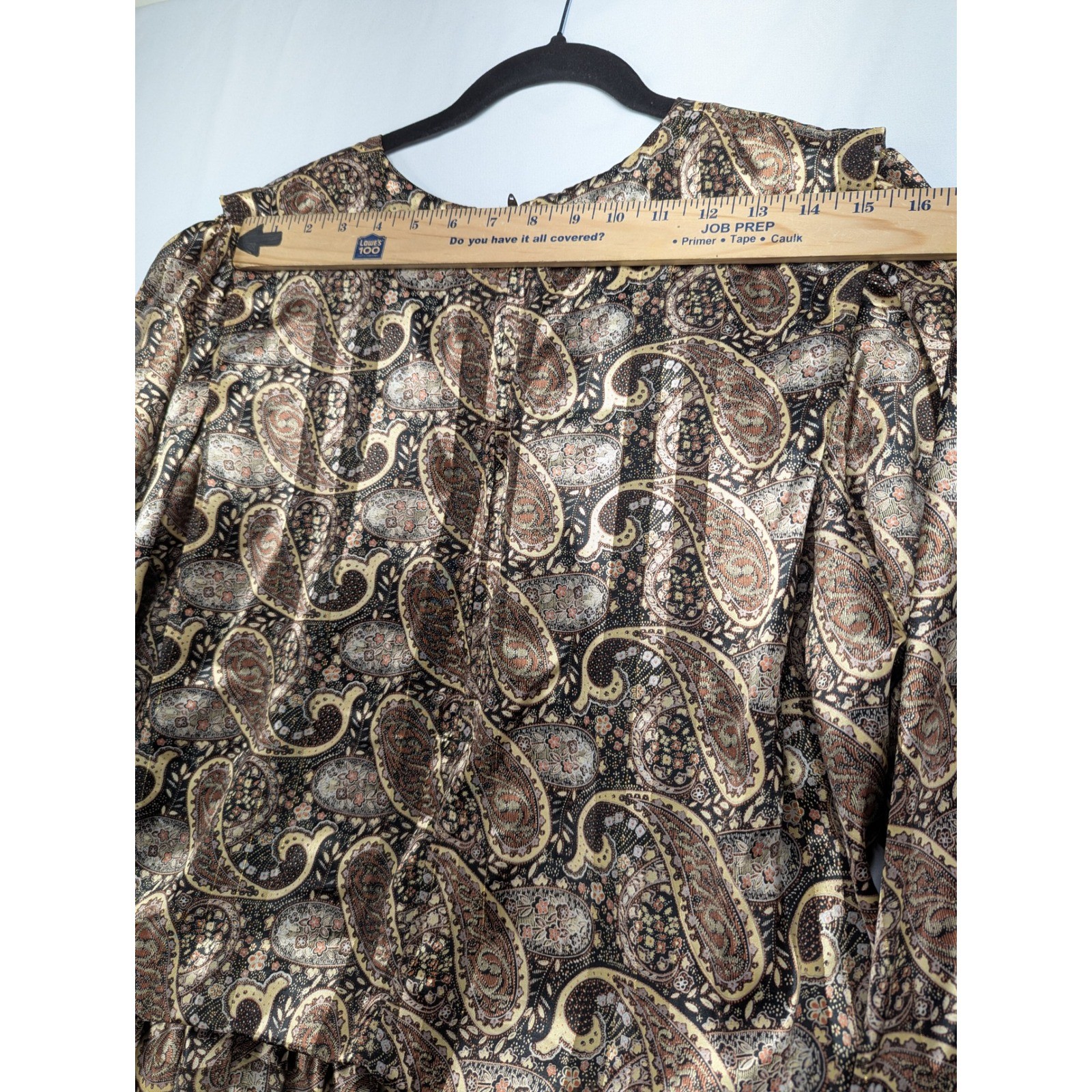Vintage Damon Dress Womens 20WP Paisley Pleated Blouson Midi Dress ILGWU USA