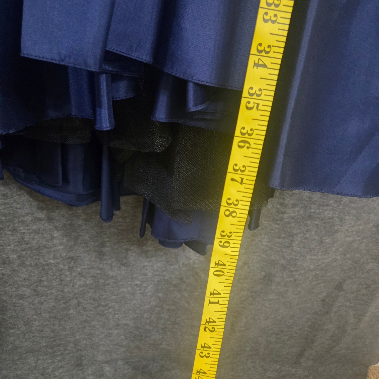 Vtg Union Made Dress Small Blue 80s Prom Party Cocktail Puff Sleeve Drop Waist