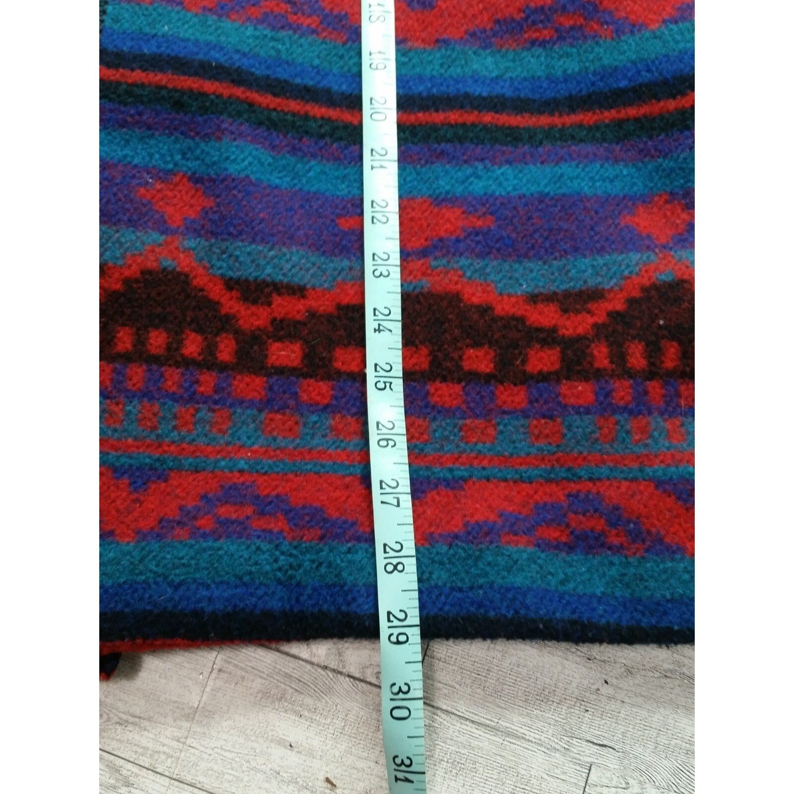 Vintage 80s Jo Hardin Red Blue Southwestern Western Aztec Jacket Coat Size 8