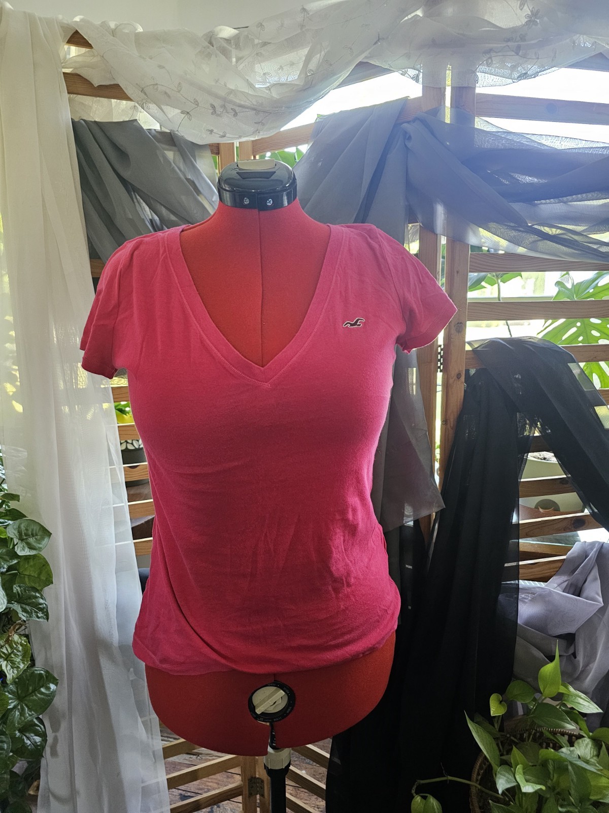 Y2k vintage womens tops Hollister pink v-neck new