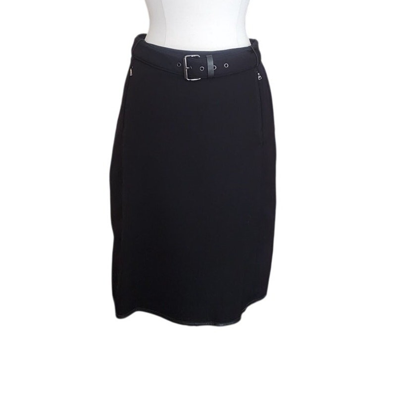 Vintage 1990s Prada Skirt Red Tab Linea Rossa Black A Line