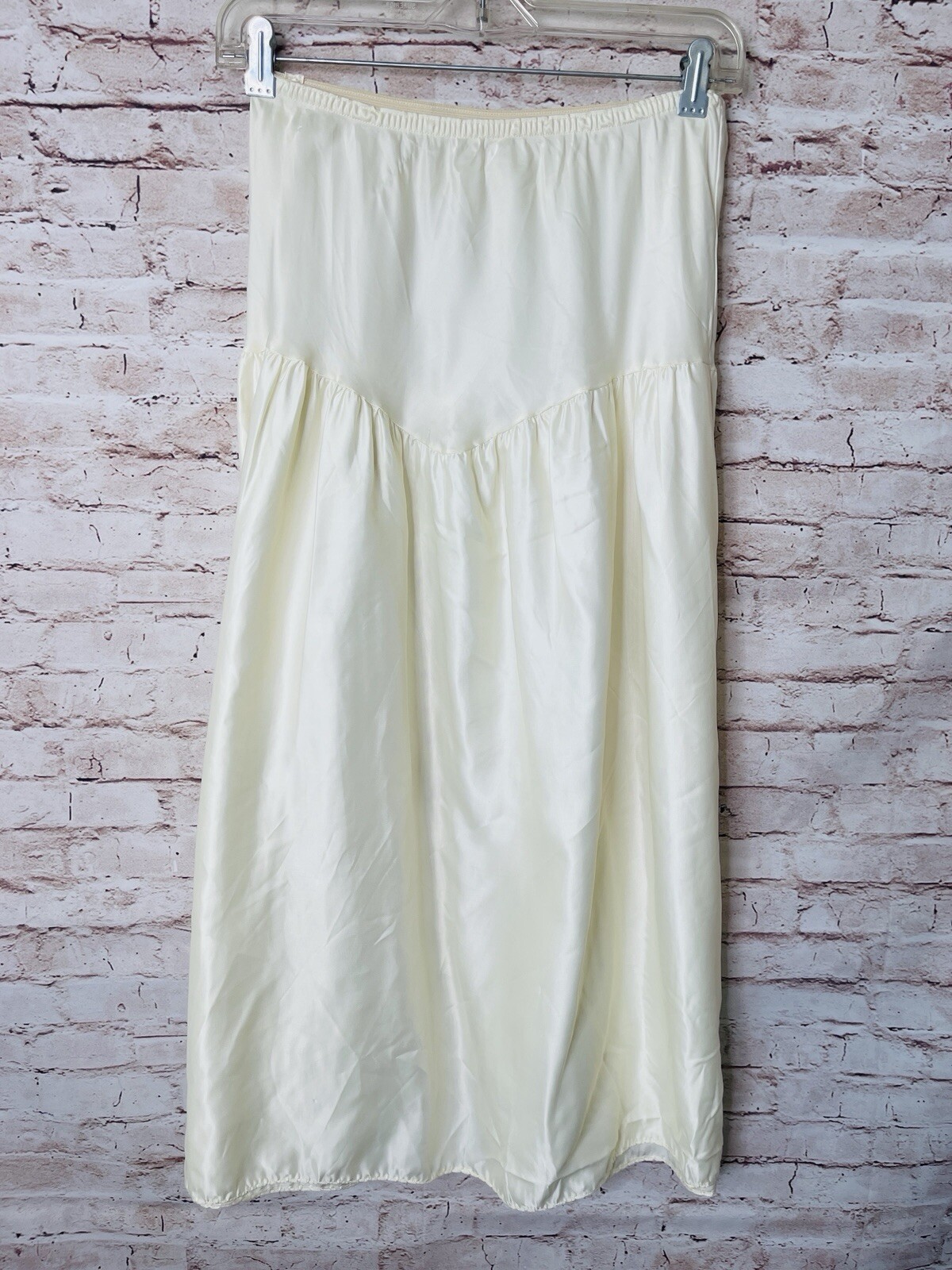 Vintage Half Slip Ivory Boho Western Princess Style Lingerie Satin Nylon Sz M